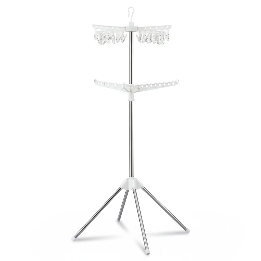 1 Artiss Clothes Rack Airer 2 Tier Rotatable Hanger Foldable - Multi, 1 of 7