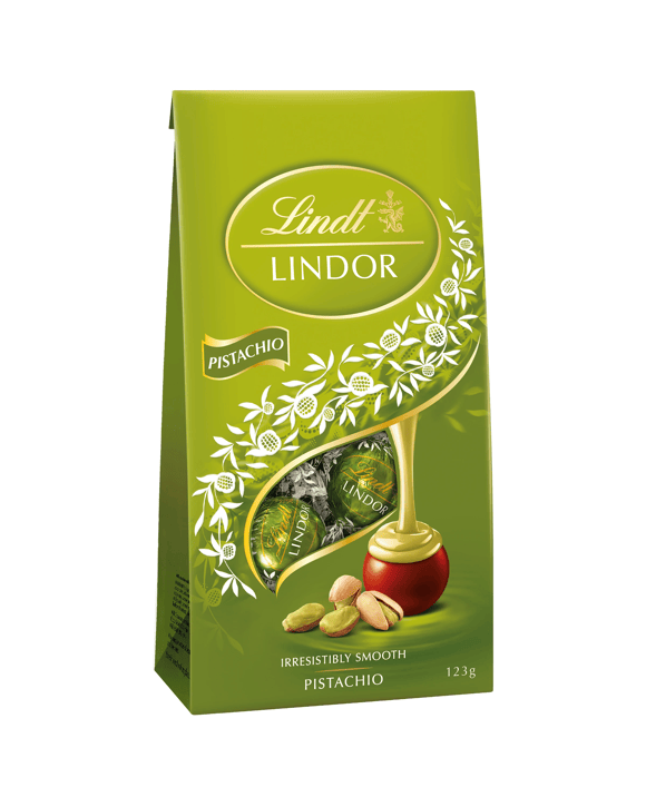 Lindt LINDOR Pistachio Milk Chocolate Bag 123g