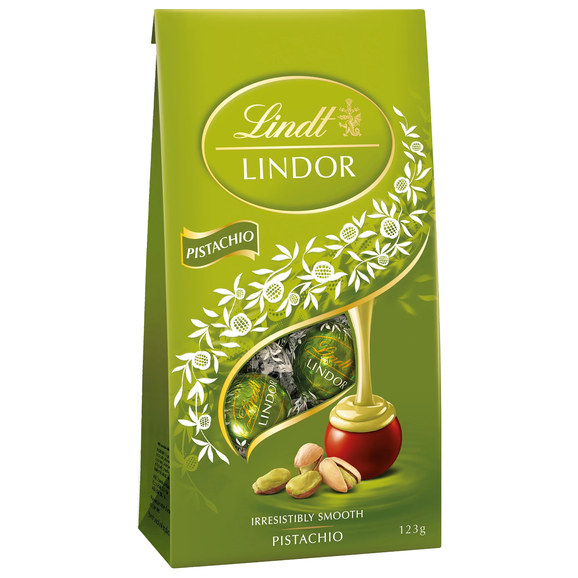 1 Lindt LINDOR Pistachio Milk Chocolate Bag 123g, 1 of 10