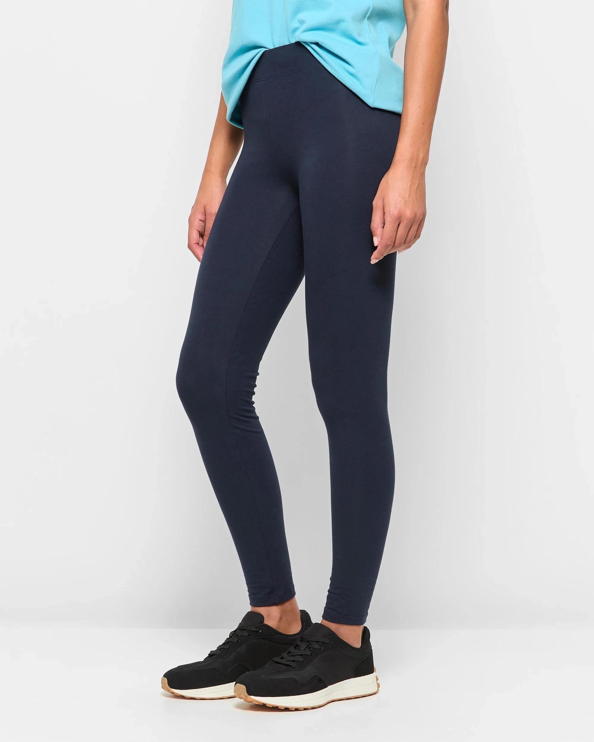 3 Target Active Australian Cotton Full Length Stretch Leggings NAVY BLUE, 3 of 5