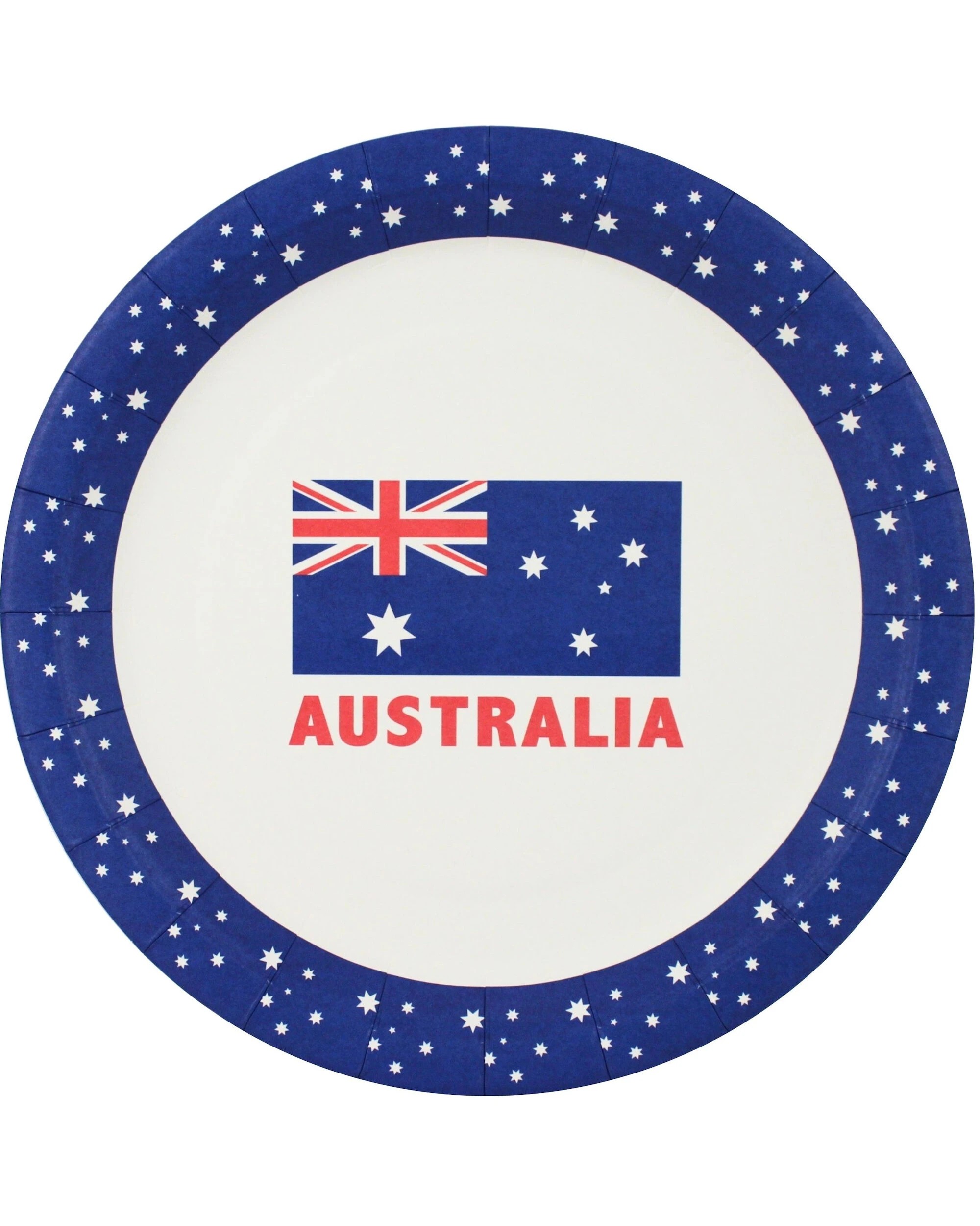 1 Artwrap Australian Flag Large Paper Plates Pack of 8 - Blue, 1 of 3