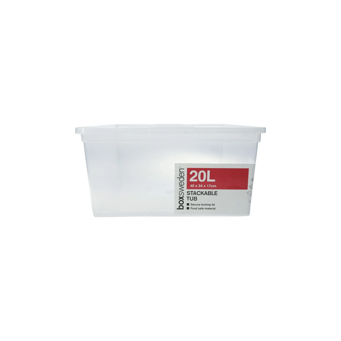 3 Boxsweden 4x 20L Storage Tub Stackable Food Safe Storage Container Value Pack - Plain, 3 of 3
