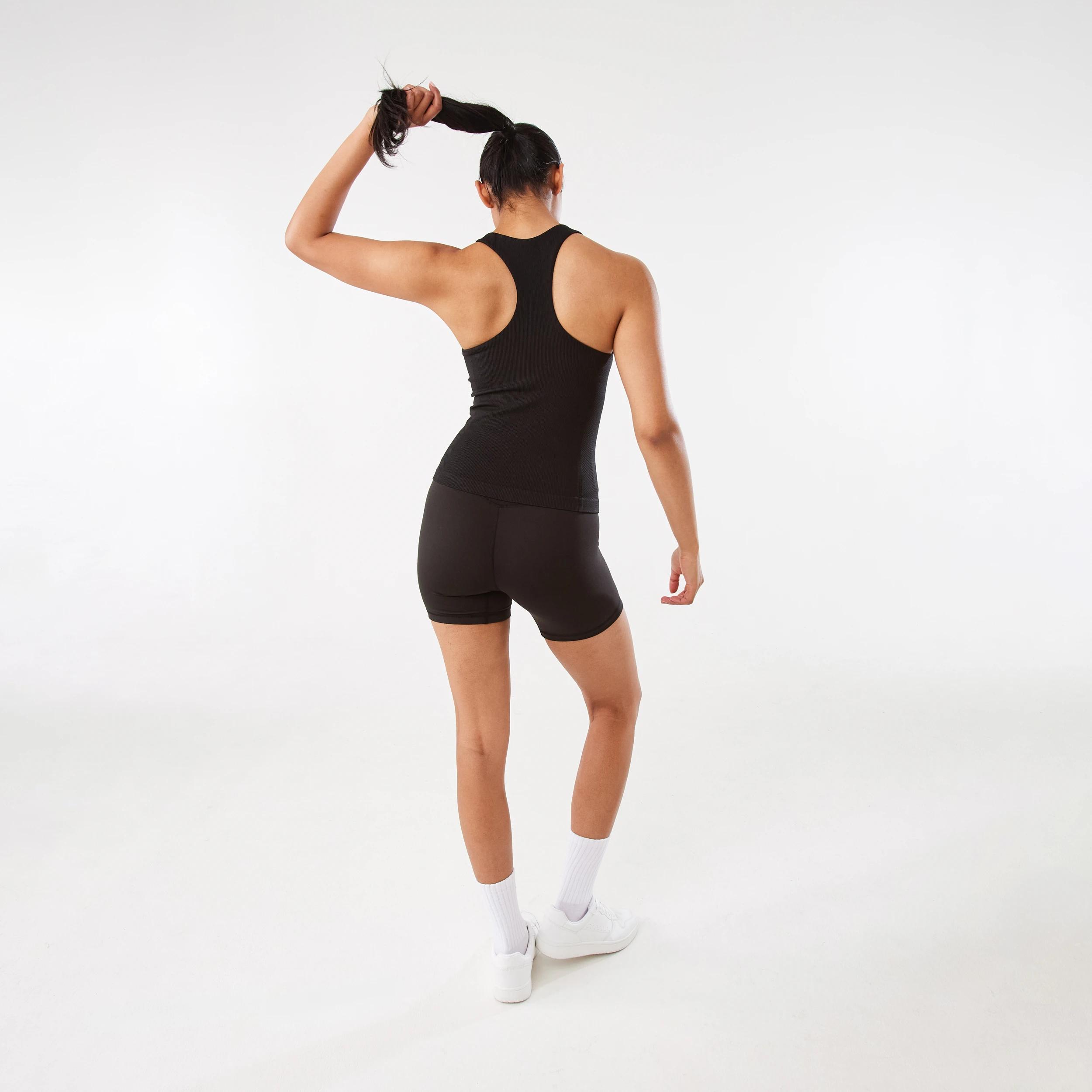 4 Active Womens Seamfree Shelf Tank BLACK, 4 of 8