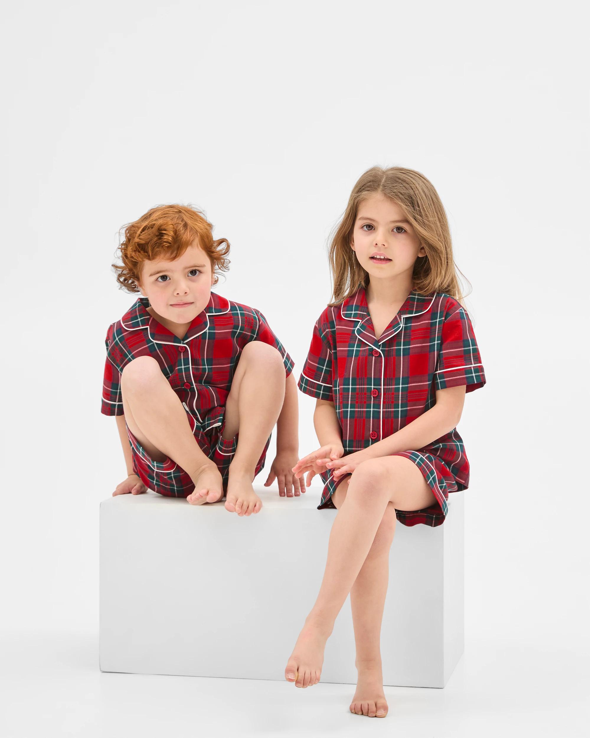 2 Target Family Matching Christmas Check Australian Cotton Younger Kids Pyjama Set RED CHECK, 2 of 8