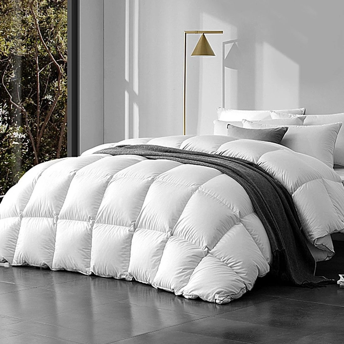 3 Giselle Bedding 800GSM Goose Down Feather Quilt Queen - Queen Bed - White, 3 of 8
