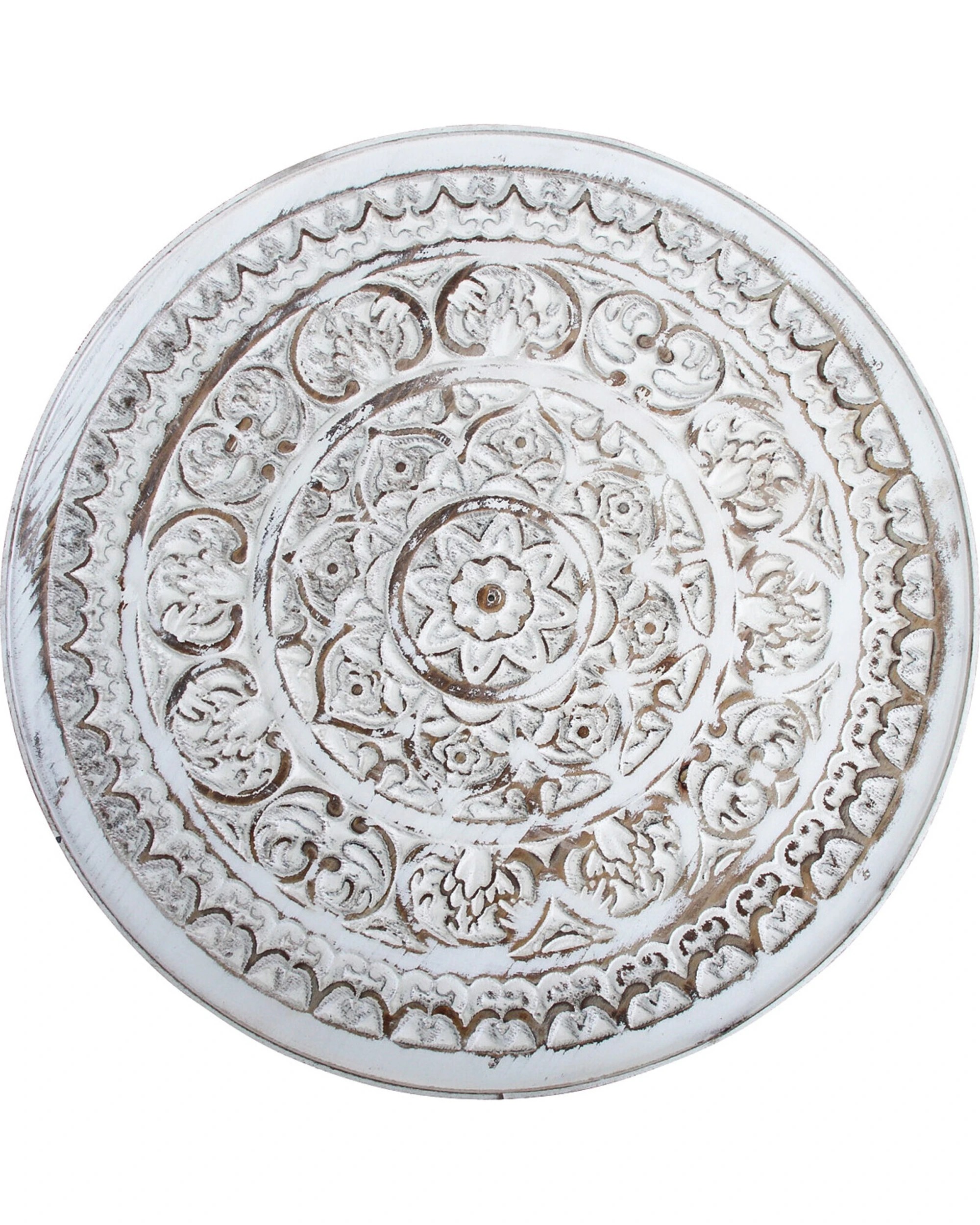 3 LVD 2pc Timber Metal Side Table Round Home Furniture 64cm 51cm - White, 3 of 4