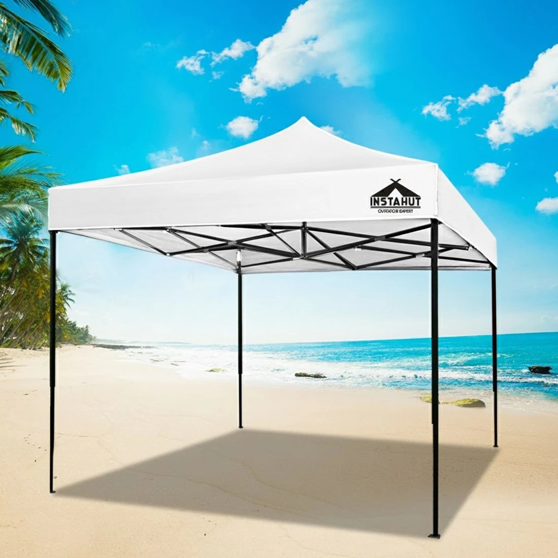 7 Instahut Gazebo Pop Up Marquee 3x3m Folding Tent Wedding Outdoor Camping Canopy Gazebos Shade - White, 7 of 8