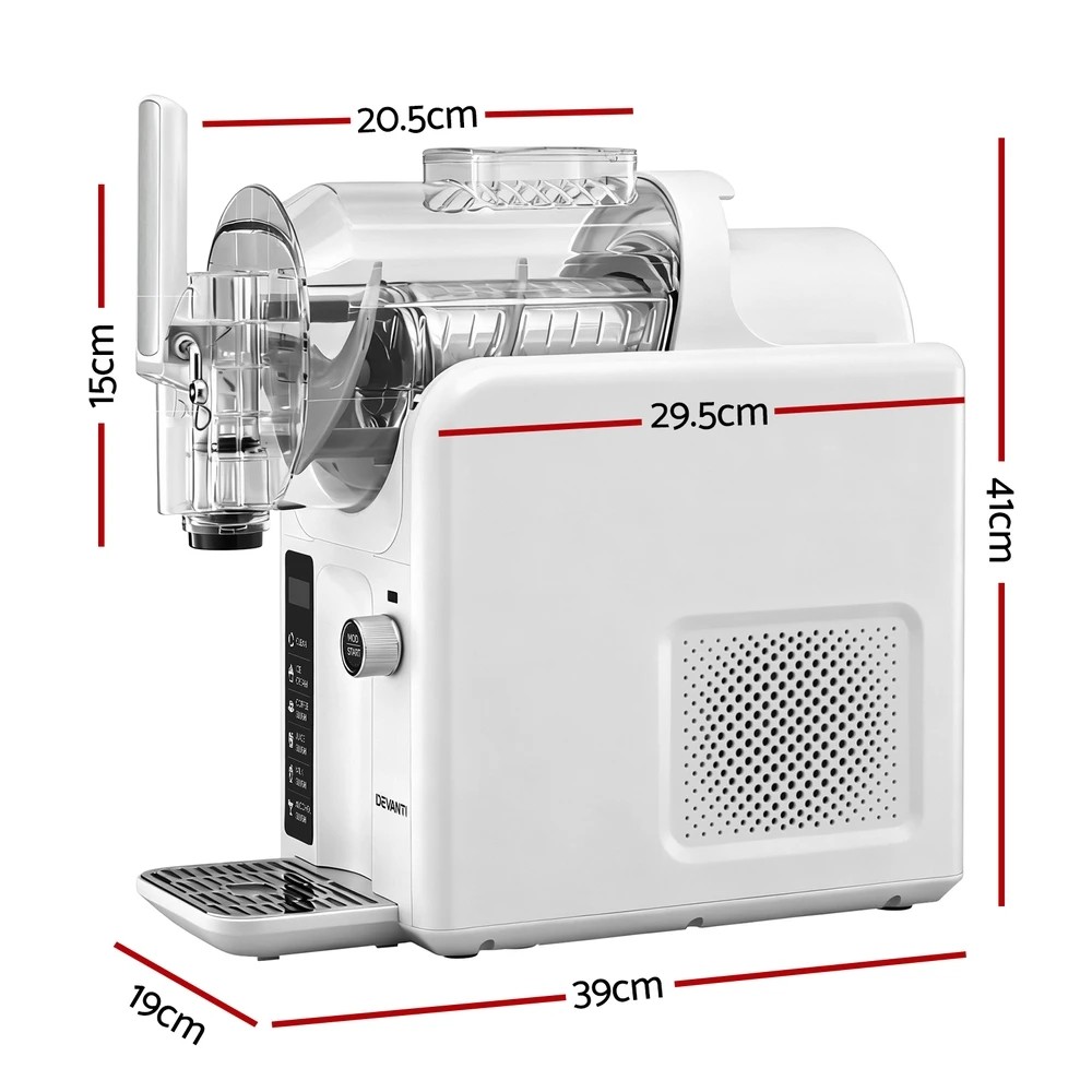 2 Devanti Slushie Machine Ice Cream Maker 2L - White, 2 of 8