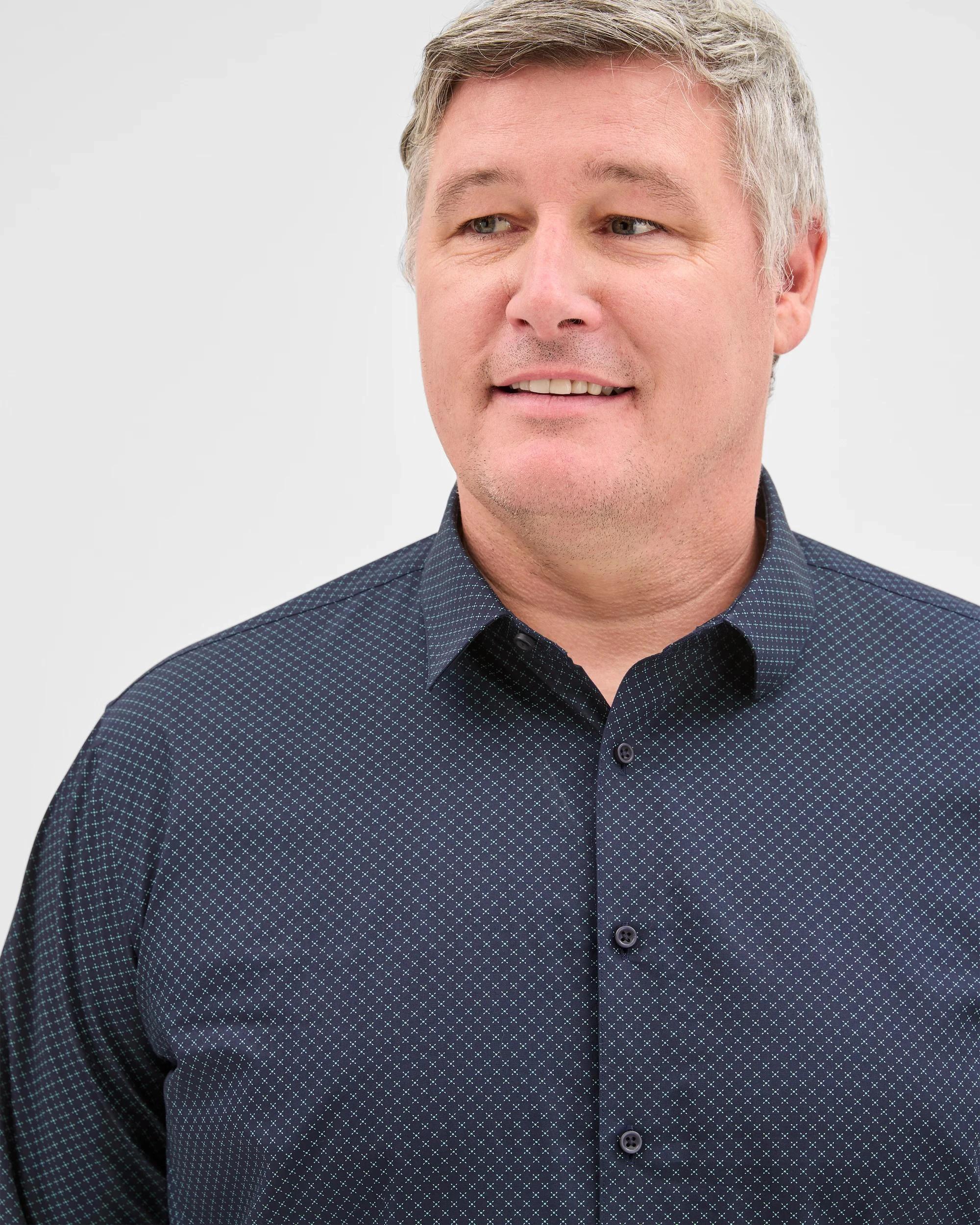 4 Target Plus Size Geo Print Business Shirt NAVY GEO, 4 of 5