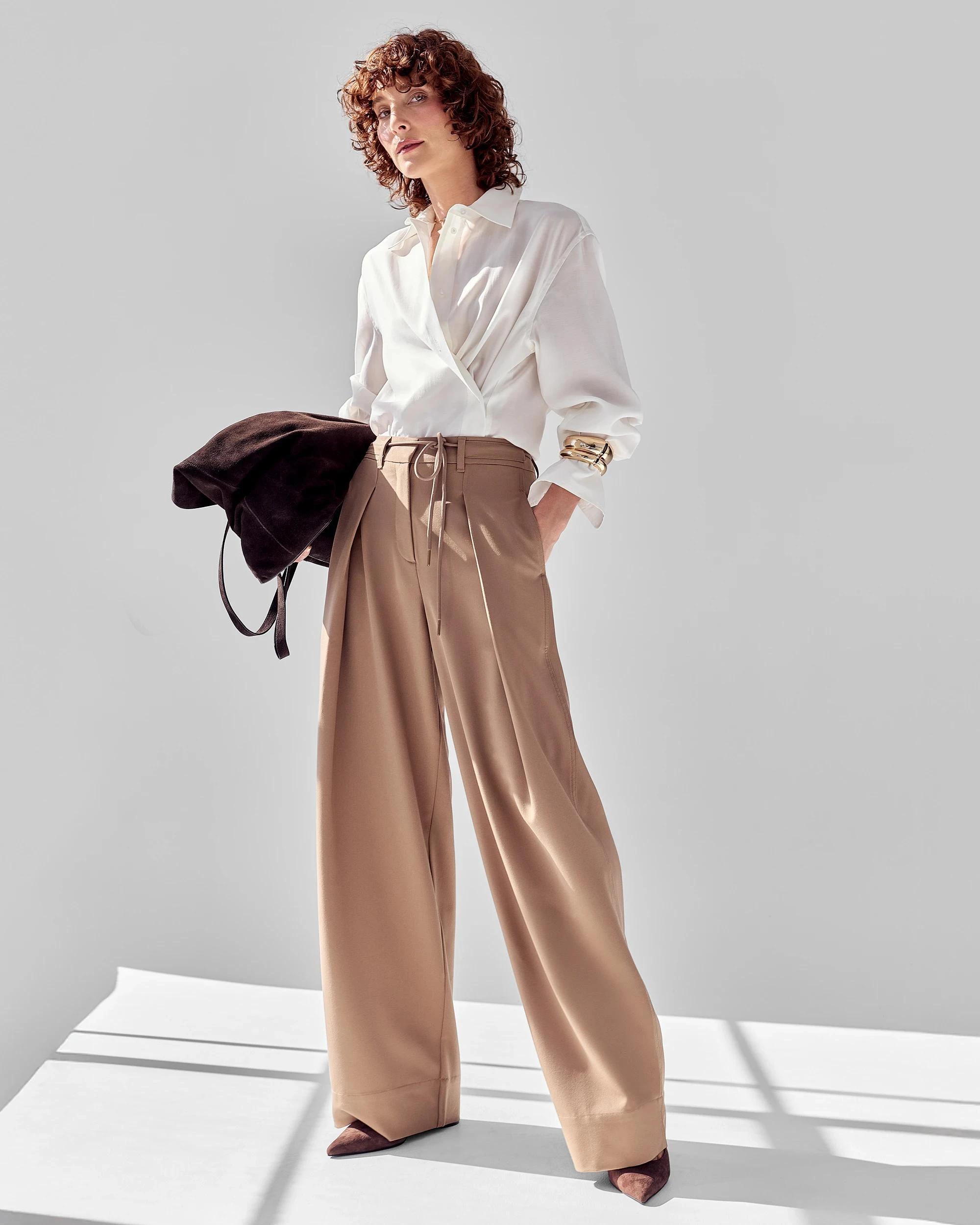 6 Preview Wide Barrel Leg Pants WARM SEPIA, 6 of 7