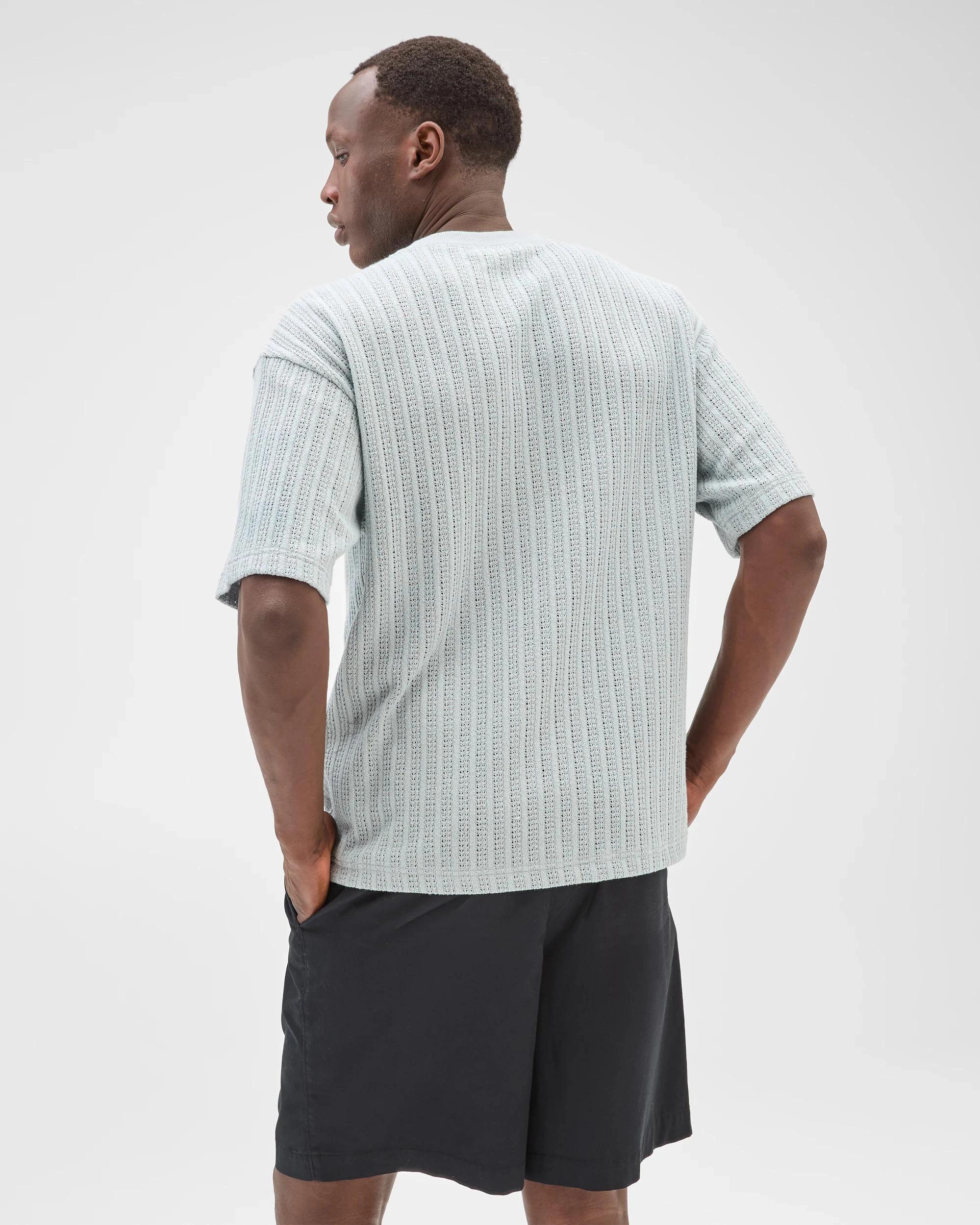 4 Commons Australian Cotton Blend Heavyweight Knit T-Shirt QUARRY BLUE, 4 of 5