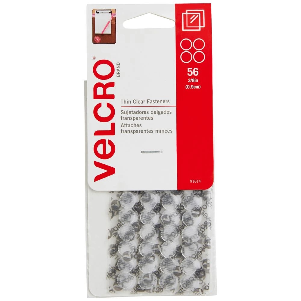 1 VELCRO Brand Thin Hook and Loop Dots Clear 0.9cm 56 Sets, 1 of 1