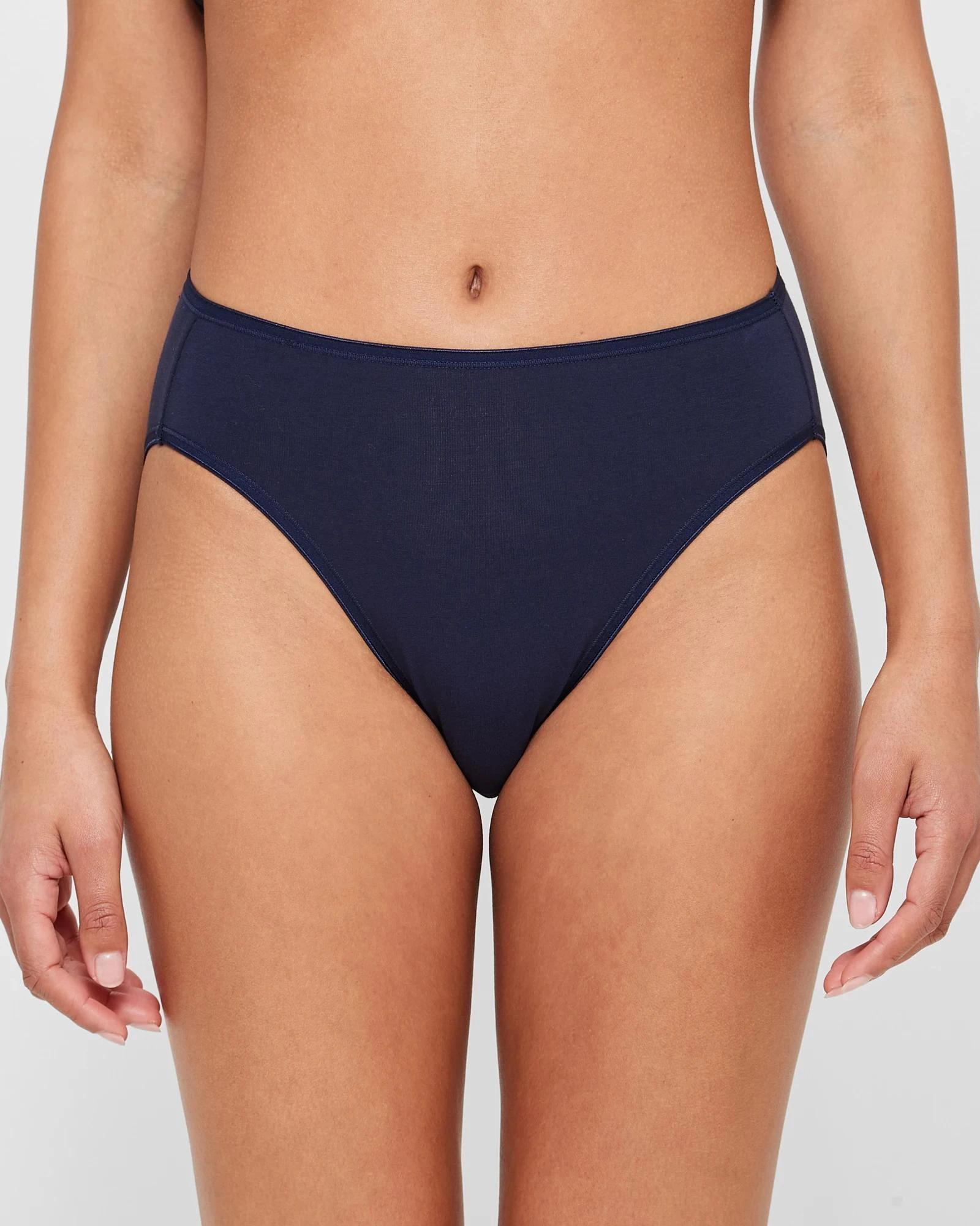 2 Target Woman 2 Pack Everyday Cotton High Cut Briefs with Aloe NAVY BLUE, 2 of 4