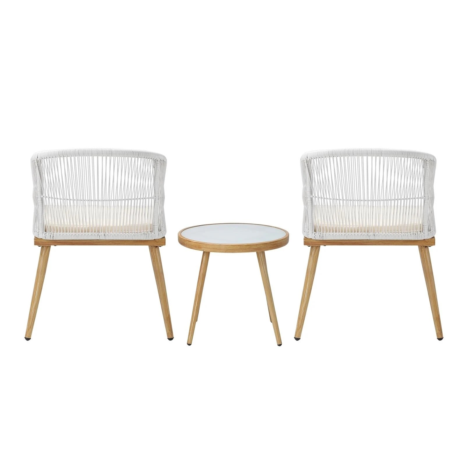 7 Livsip 3pcs Outdoor Furniture Lounge Setting Dining Table Chair Patio Bistro Set
 - Multi, 7 of 10