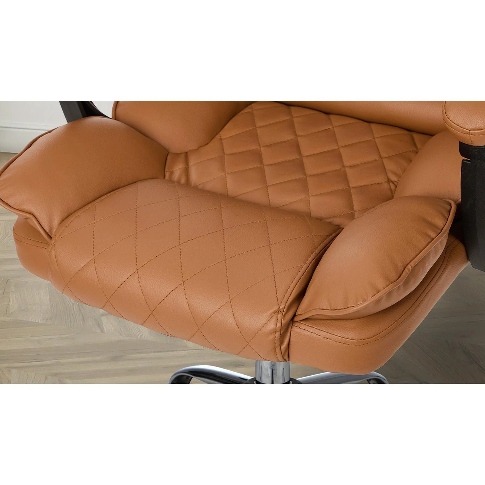5 Oikiture Massage Office Chair Computer Racer PU Leather Seat Recliner - Brown, 5 of 7