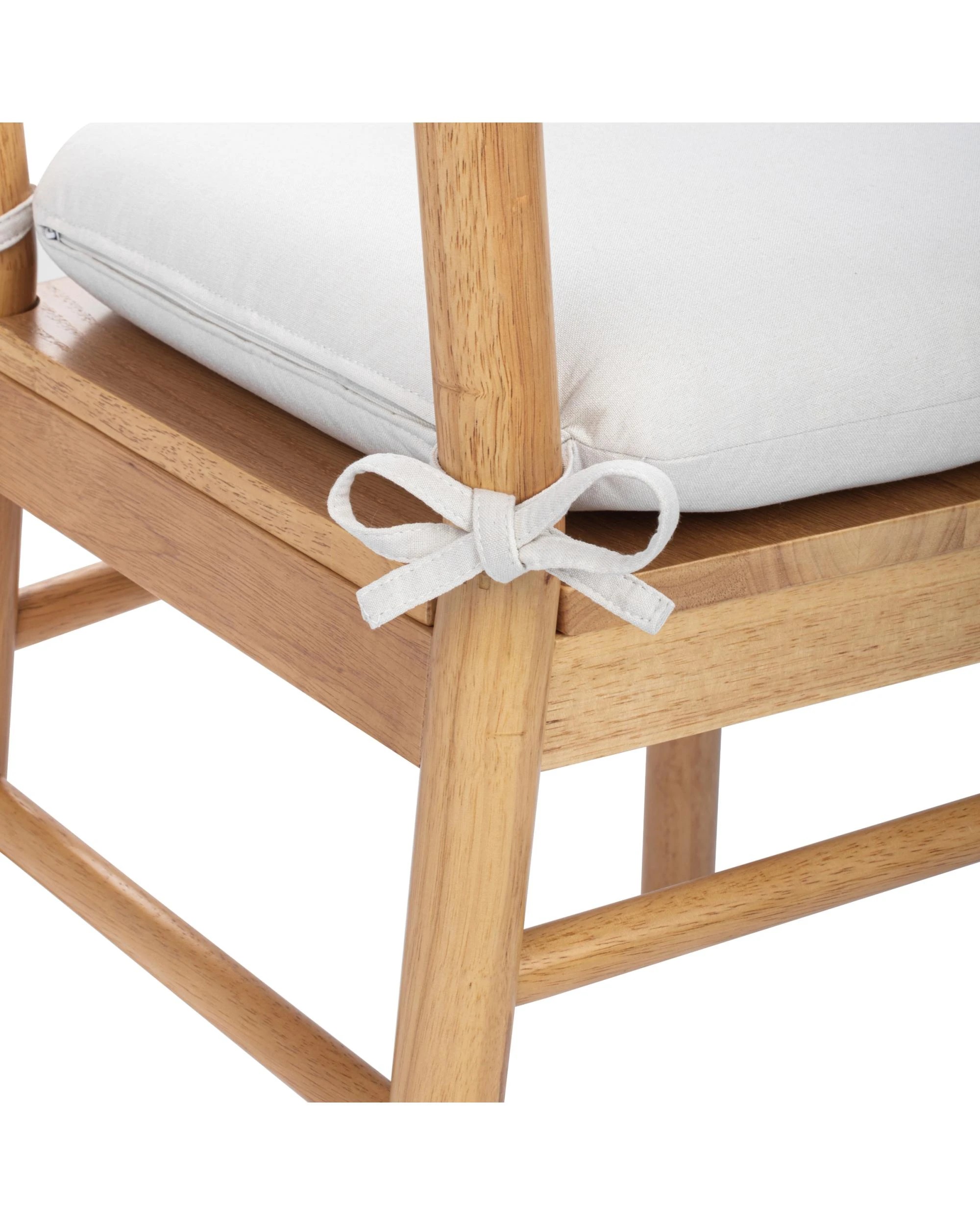 6 Kodu Dining Chairs with Cushion Rubberwood (set of 2) - Beige, 6 of 8