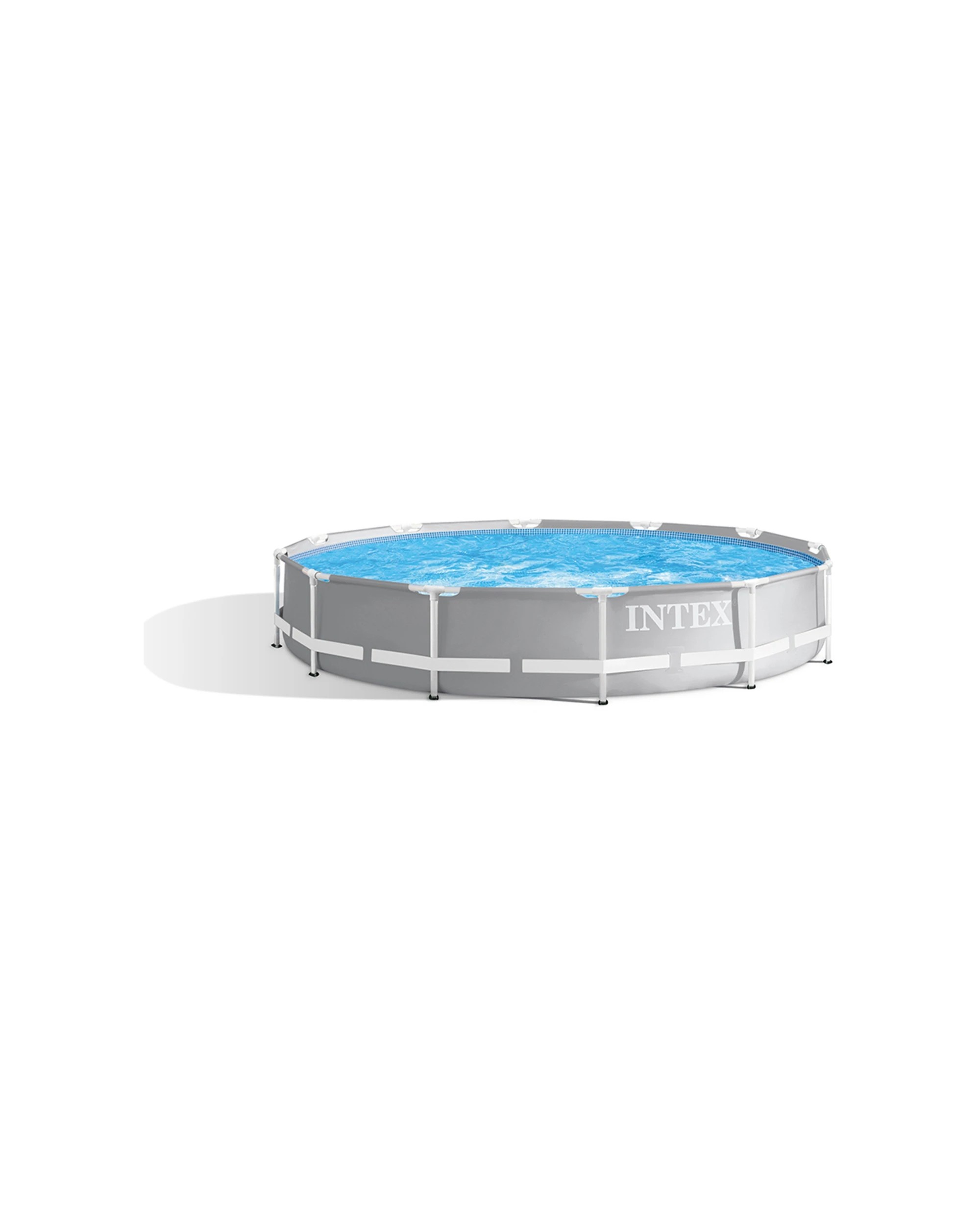 1 Intex 3.66mx76cm Prism Frame Premium Above Ground Swimming Pool Set Outdoor - Grey, 1 of 4