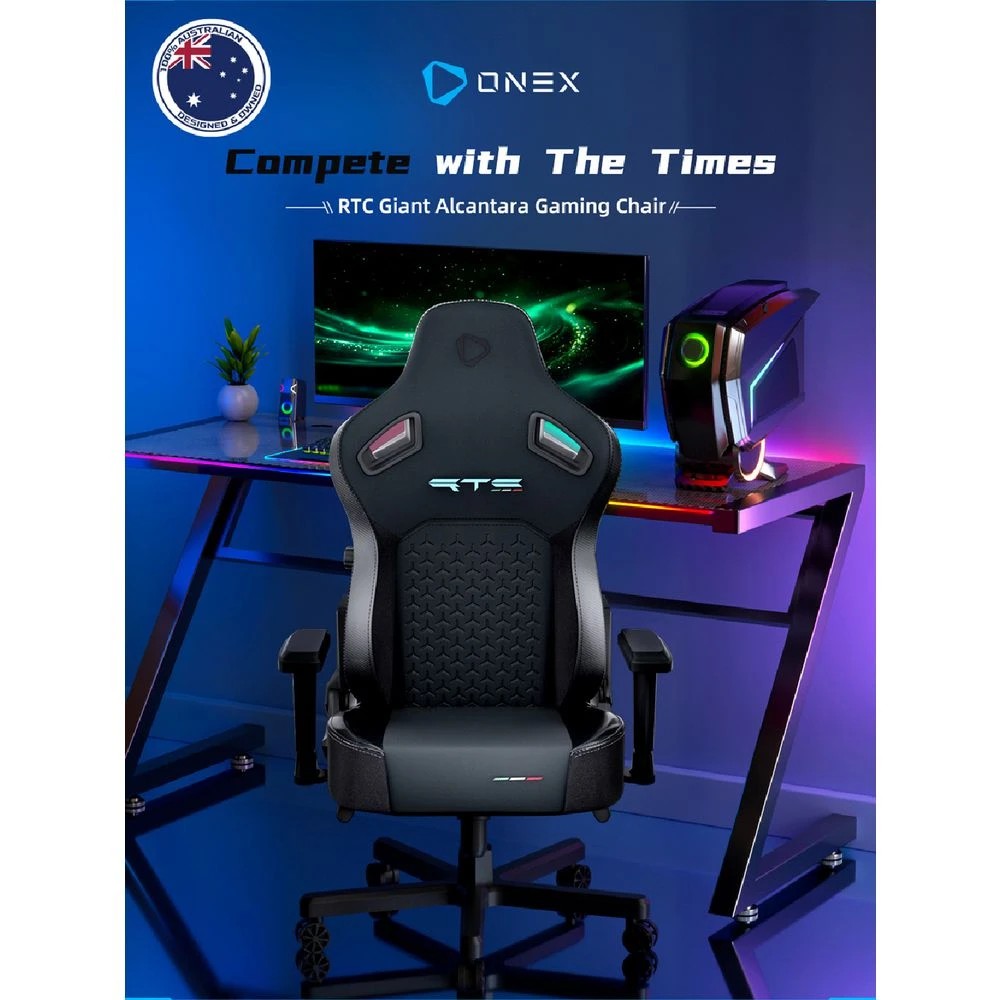 7 ONEX RTC Giant Alcantara Gaming Chair Black Gaming Chairs, 7 of 10