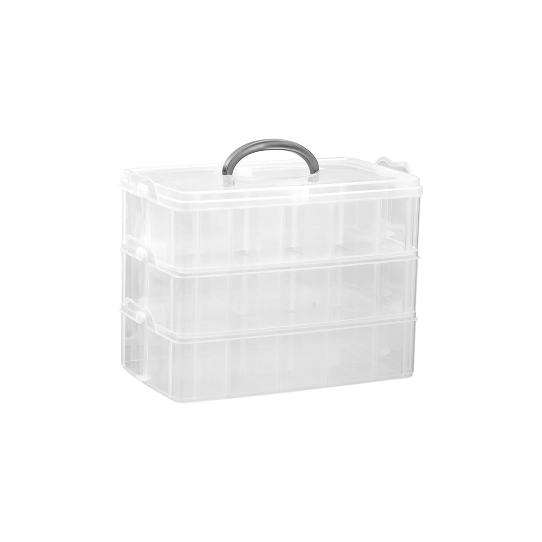 3 BOXSWEDEN Nic-Nac 3-Tier Box 30-Compartment Container 32.5x24cm Plastic
 - plain, 3 of 4
