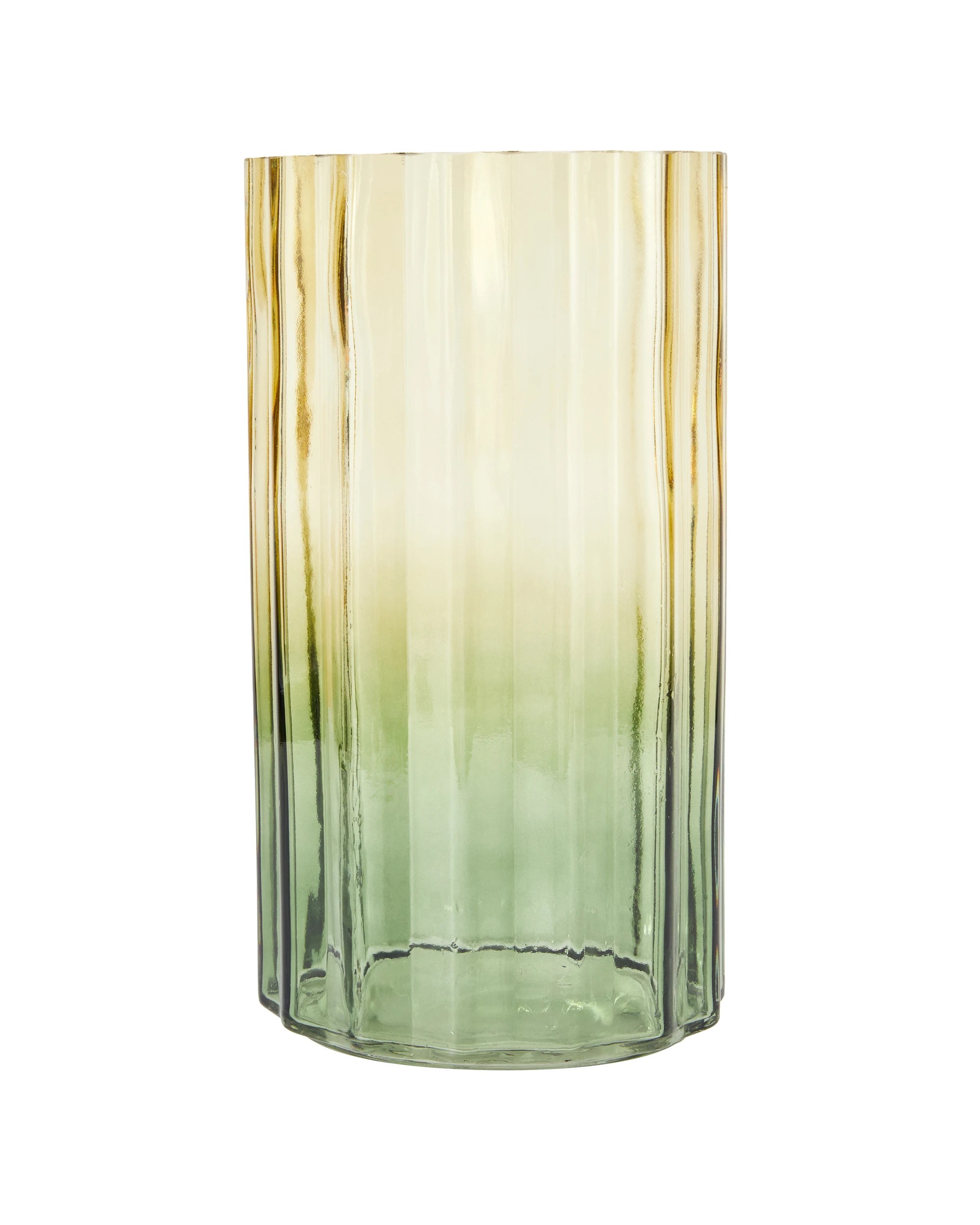 2 Green Wavy Ombre Glass Vase, 2 of 5