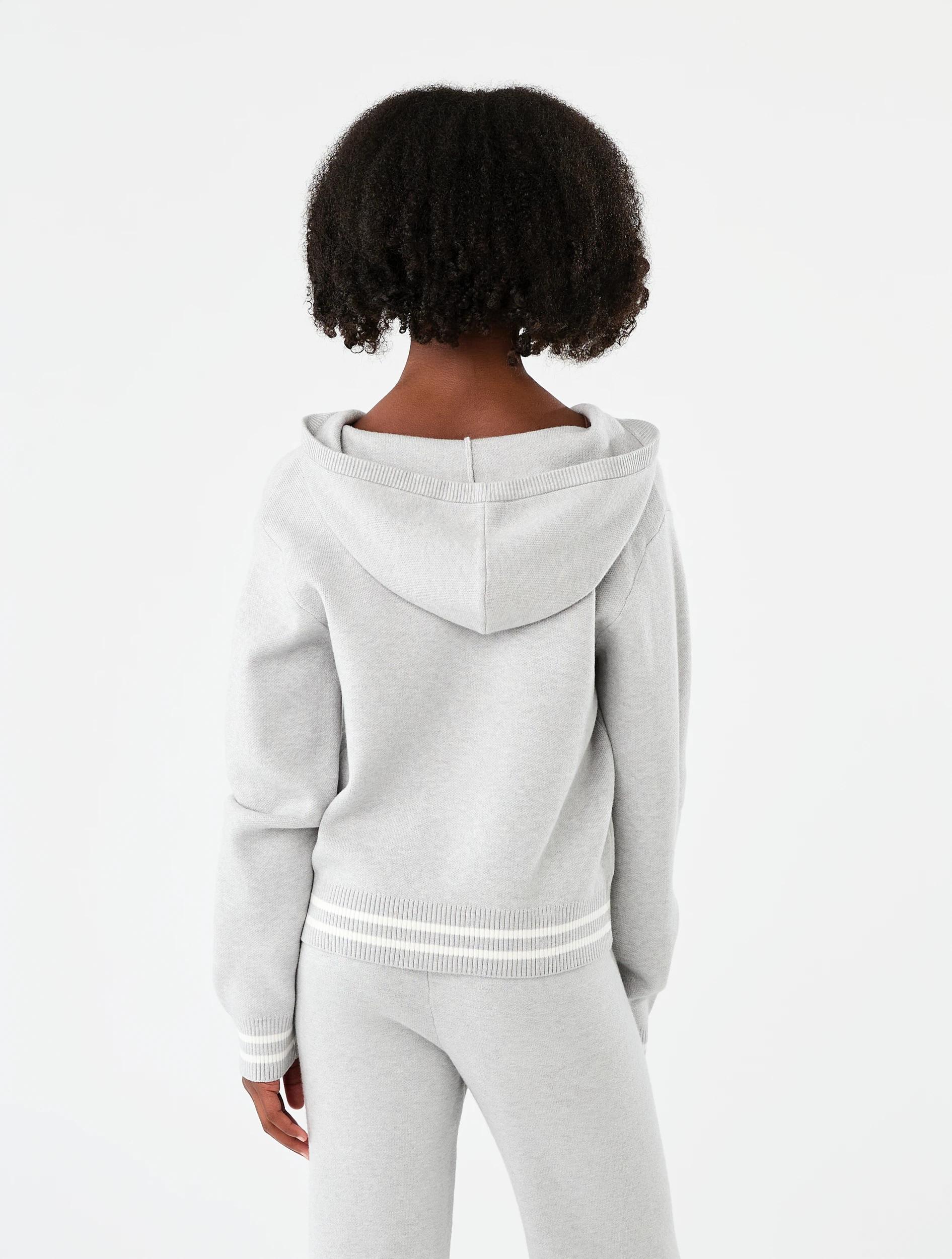 2 Bonded Knit Hoodie Grey Marle, 2 of 7