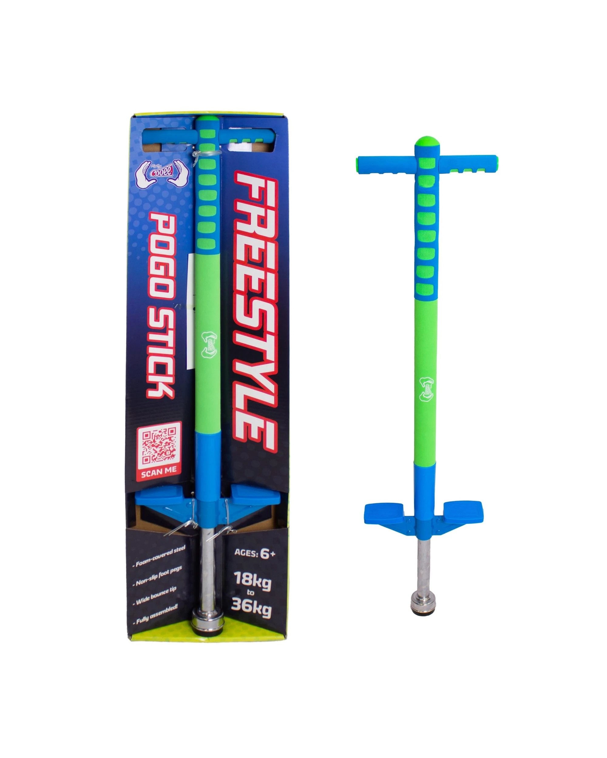 1 Cooee Freestyle Pogo Stick - Blue/Green - Multi, 1 of 3