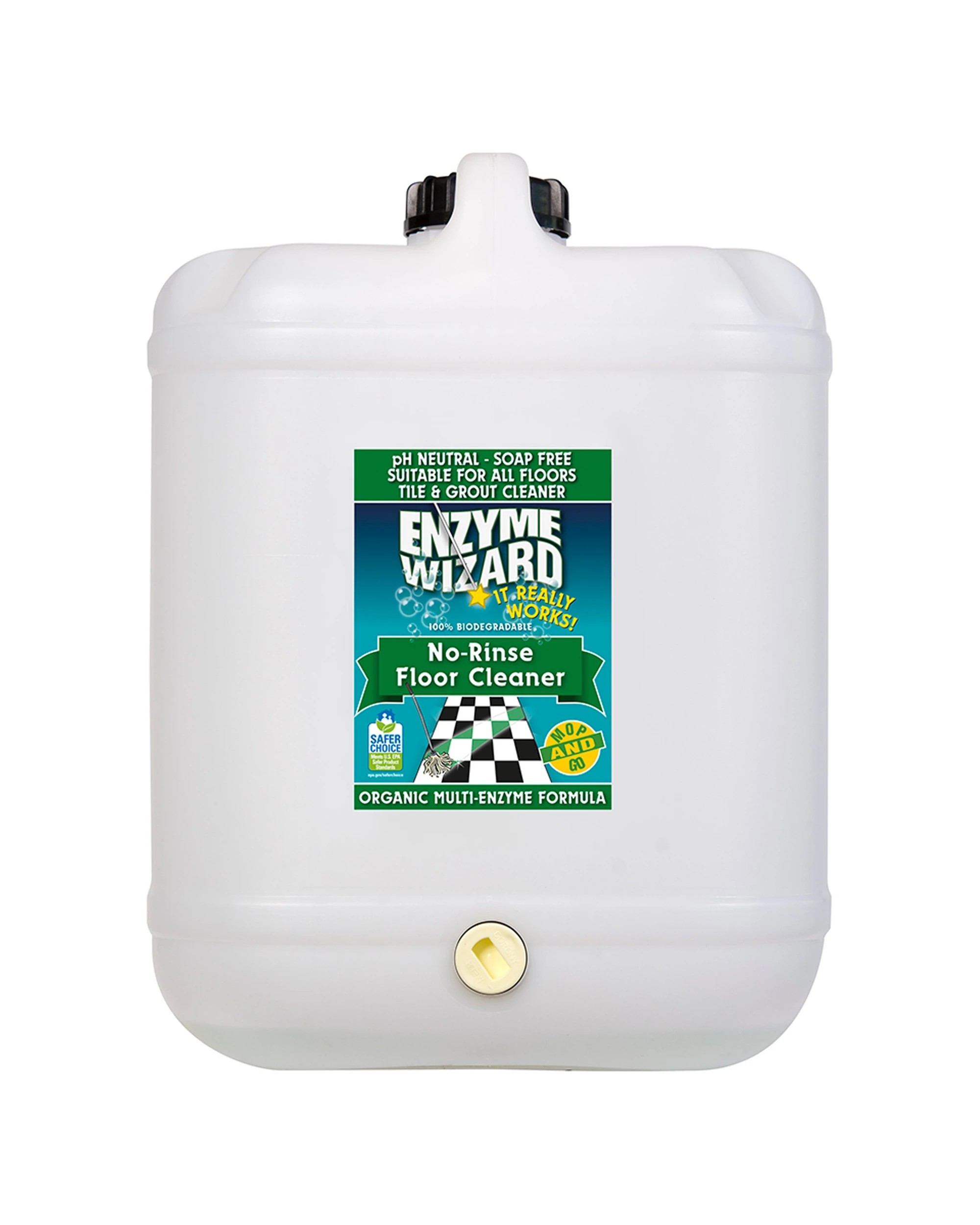1 Enzyme Wizard No Rinse All Floor Tile Grout Cleaner 20L - Multi, 1 of 1