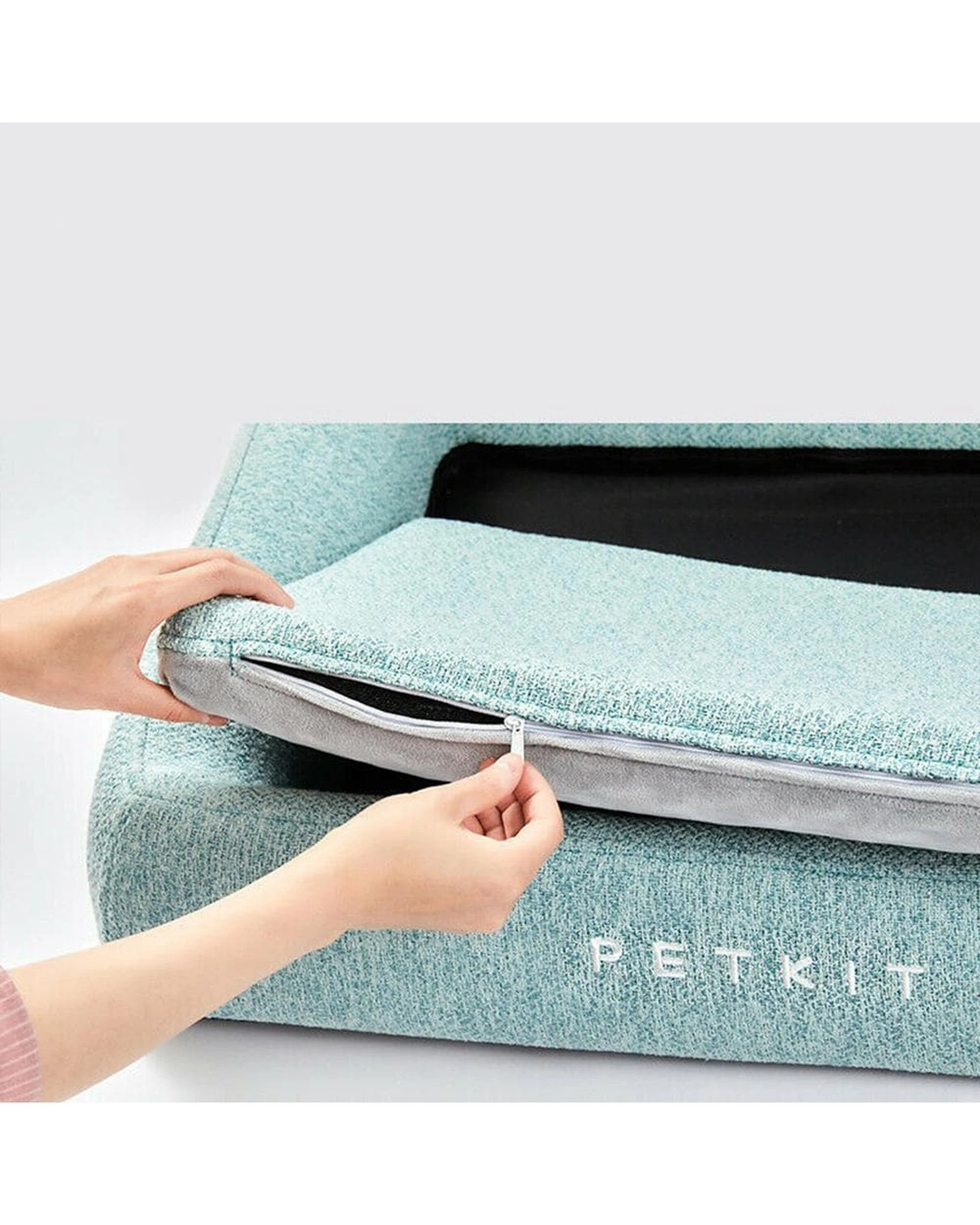 2 Petkit Four Season Deep Sleep Bed Bamboo Charcoal Memory Foam Reversible Small - Green, 2 of 3