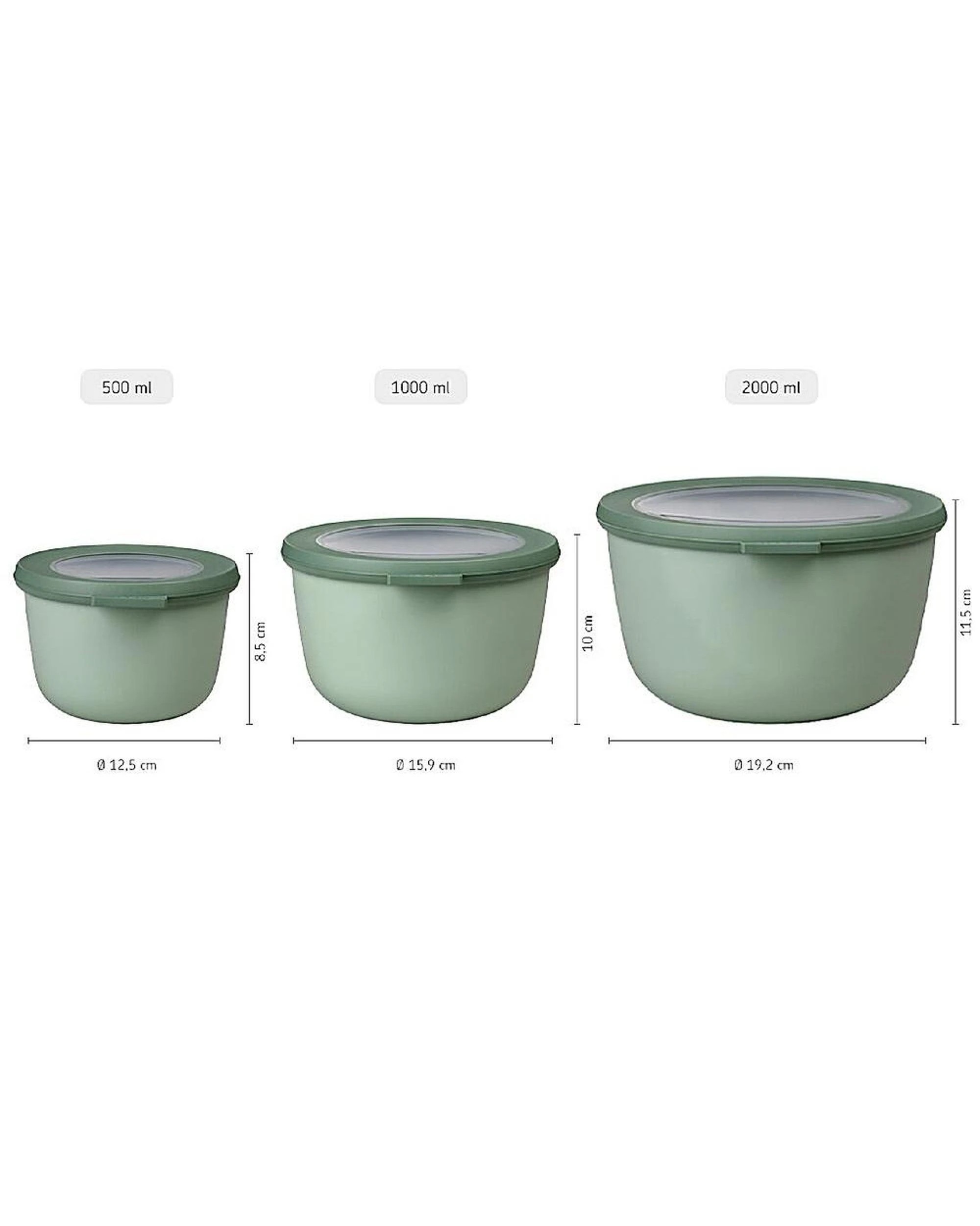 5 Mepal Cirqula Round Bowl Large 3 Piece Set Multi Storage 3pc  Nordic White, 5 of 5