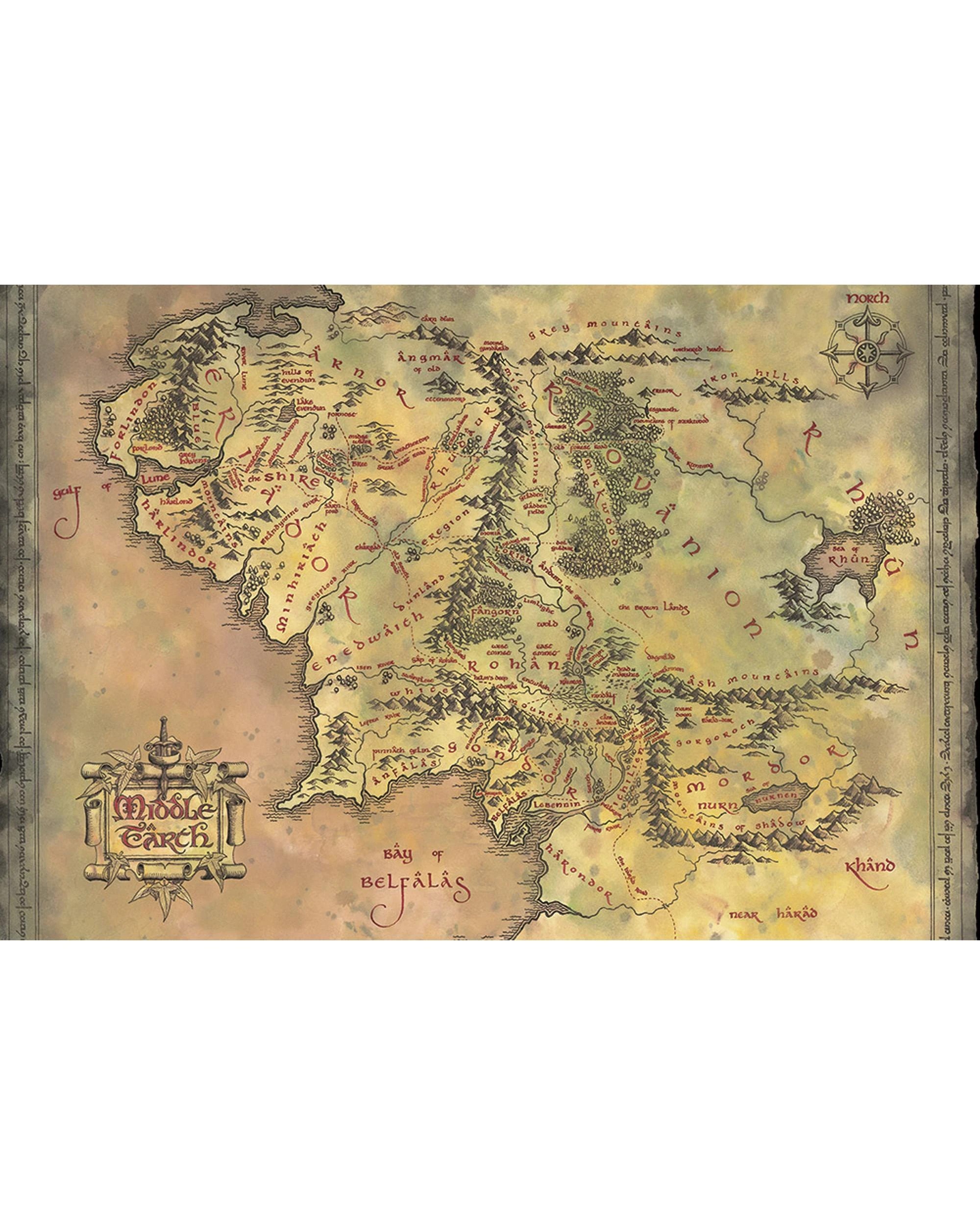 1 The Lord of the Rings Middle Earth Map Maxi Poster - 62, 1 of 1