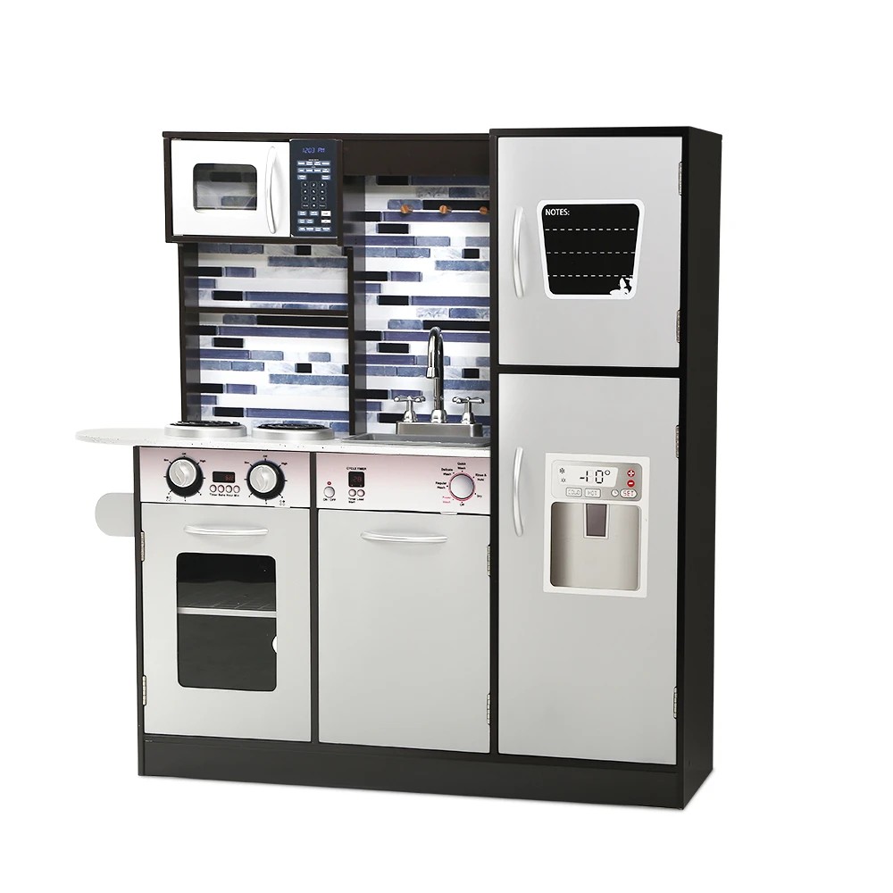 1 Keezi Kids Kitchen Play Set en Pretend Toys Cooking Children Oven Fridge - Multi, 1 of 5