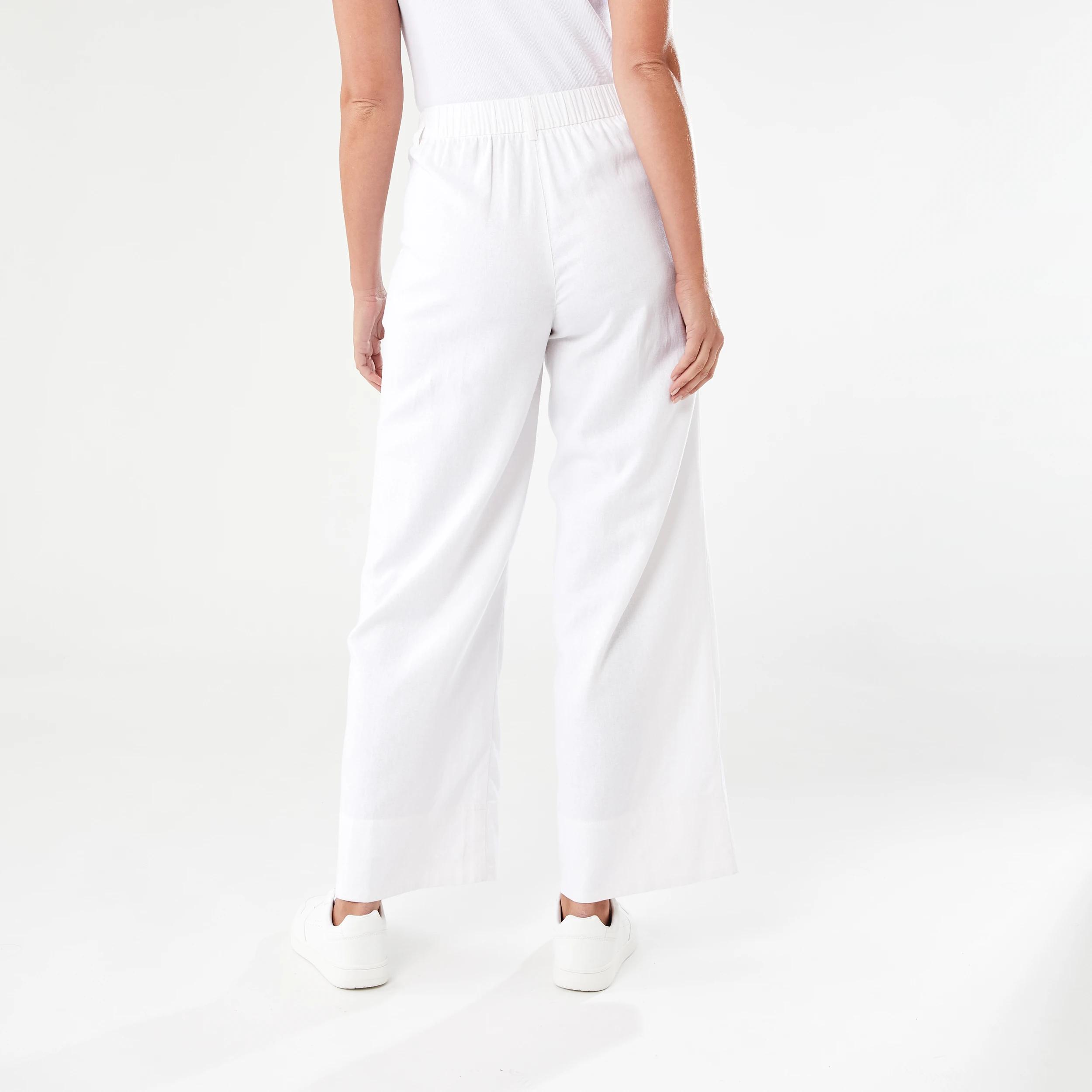 3 Smart Linen Blend Pants WHITE, 3 of 5