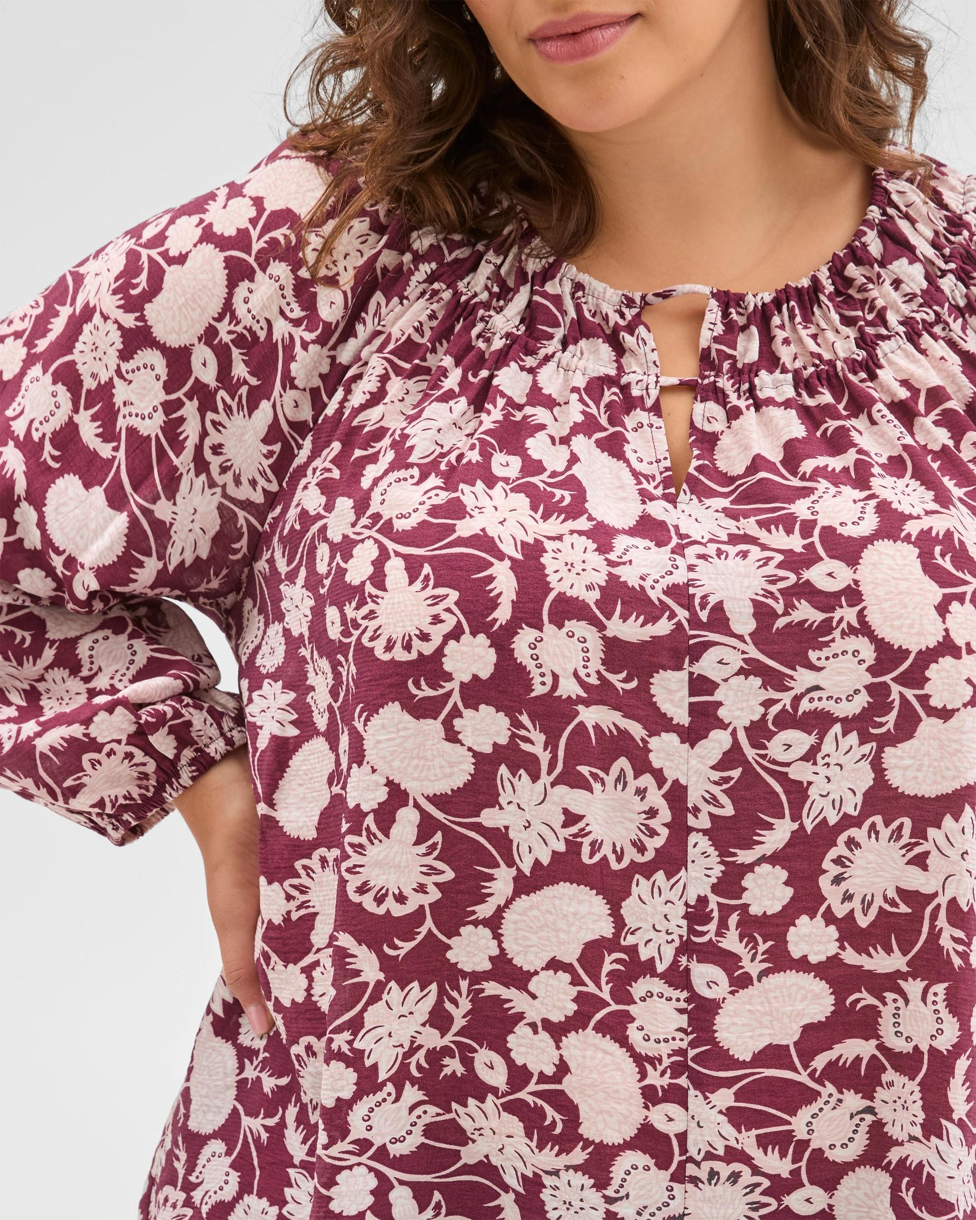 6 Target Curve Plus Size Long Sleeve Neck Detail Blouse PINOT FLORAL, 6 of 6