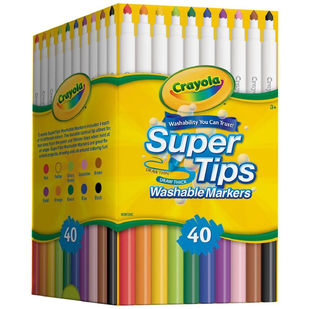 4 40 Pack Crayola Washable Supertips Markers Sharepack
 - Multi, 4 of 6