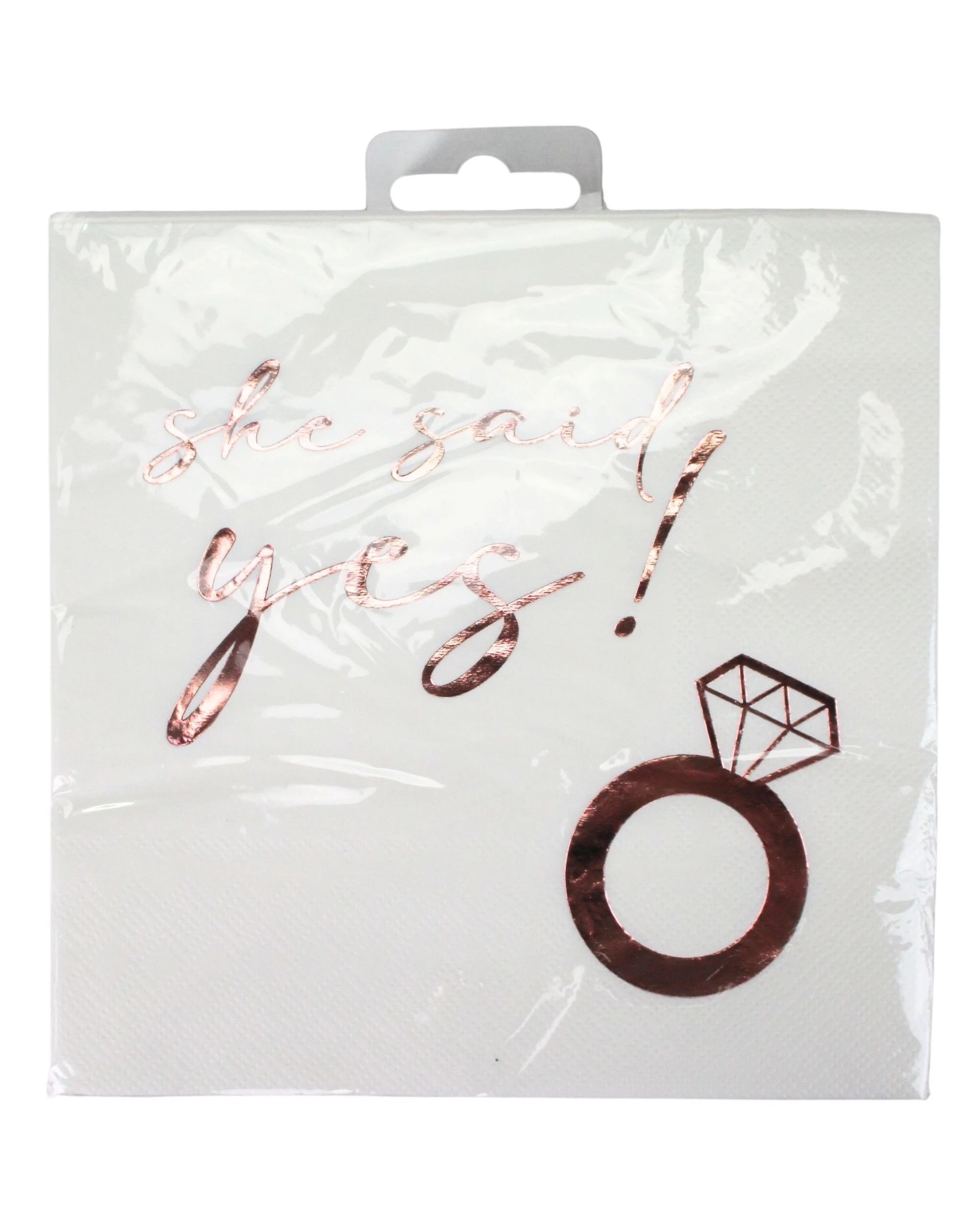 2 Party Maker She Said Yes Large Paper Napkins Serviettes Pack of 16 - Metallic, 2 of 3