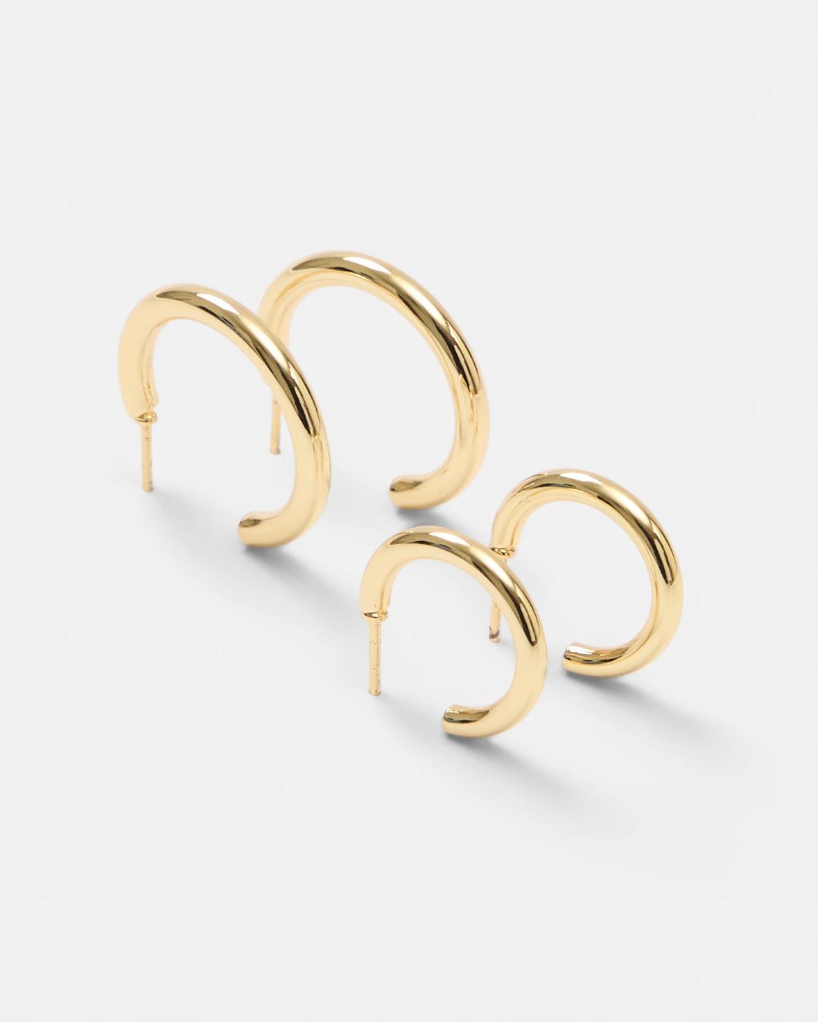 2 2 Pack 18K Gold Plated Hoop Earrings Gold, 2 of 5