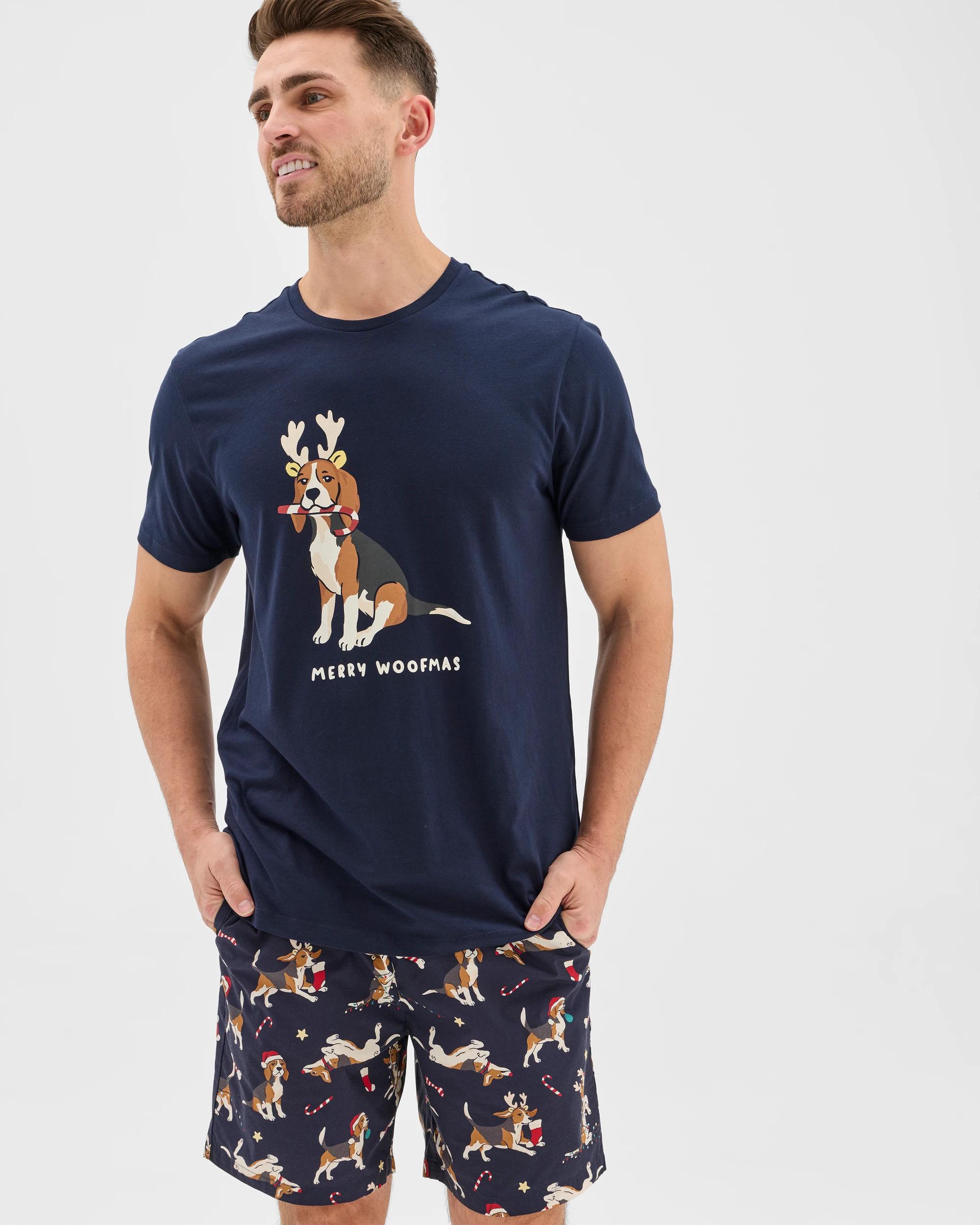 3 Maxx Poplin Christmas Sleep Shorts CHRISTMAS BEAGLE DOG, 3 of 7
