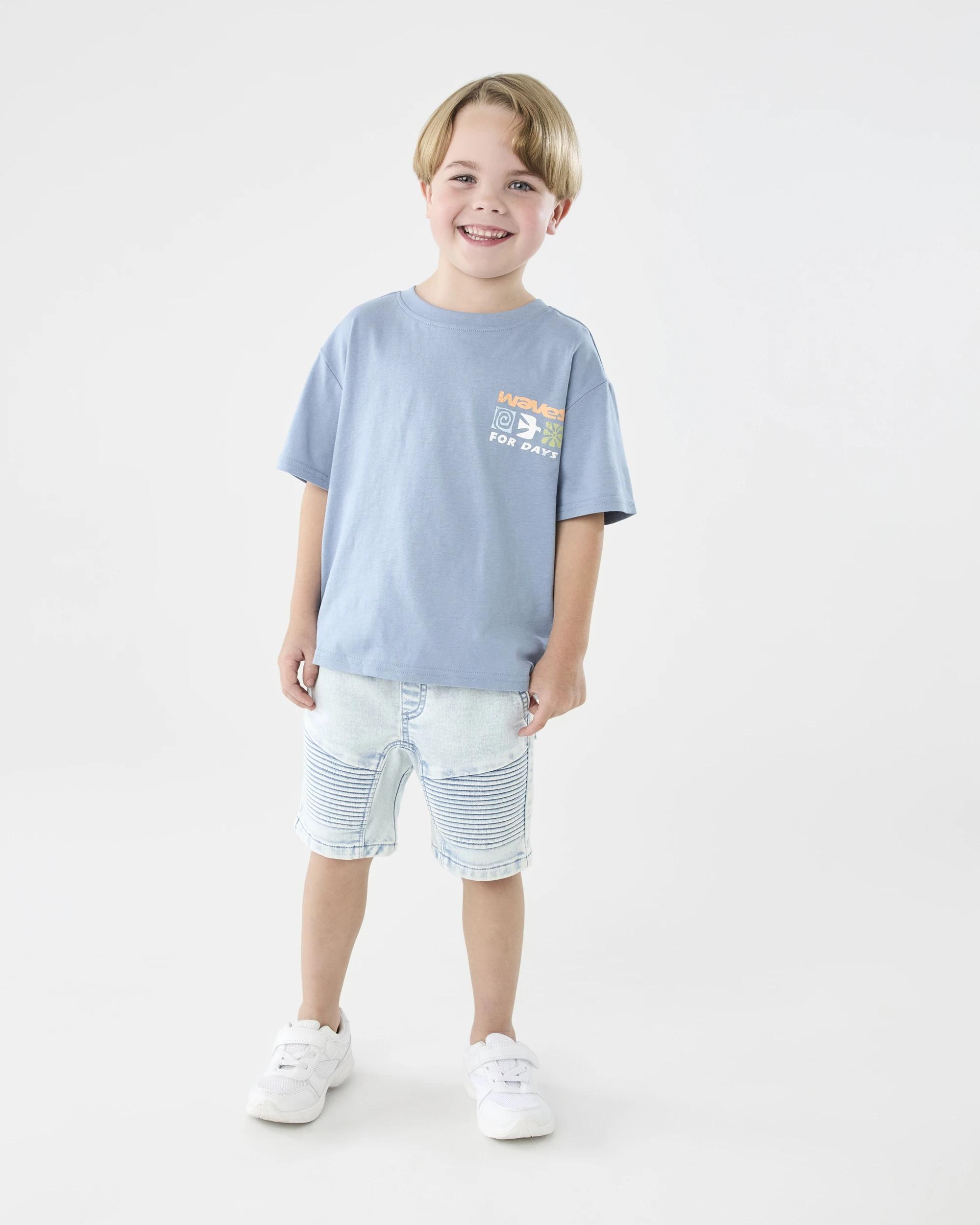 7 Chest Print T-shirt Blu Surf, 7 of 8