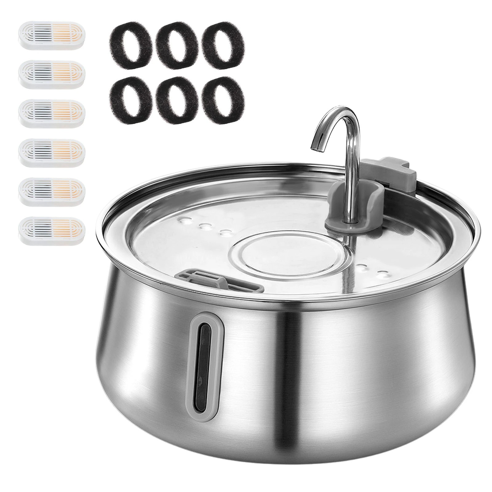 5 Pet Scene Automatic Cat Water Fountain Stainless Steel Electric LED, 5 of 7