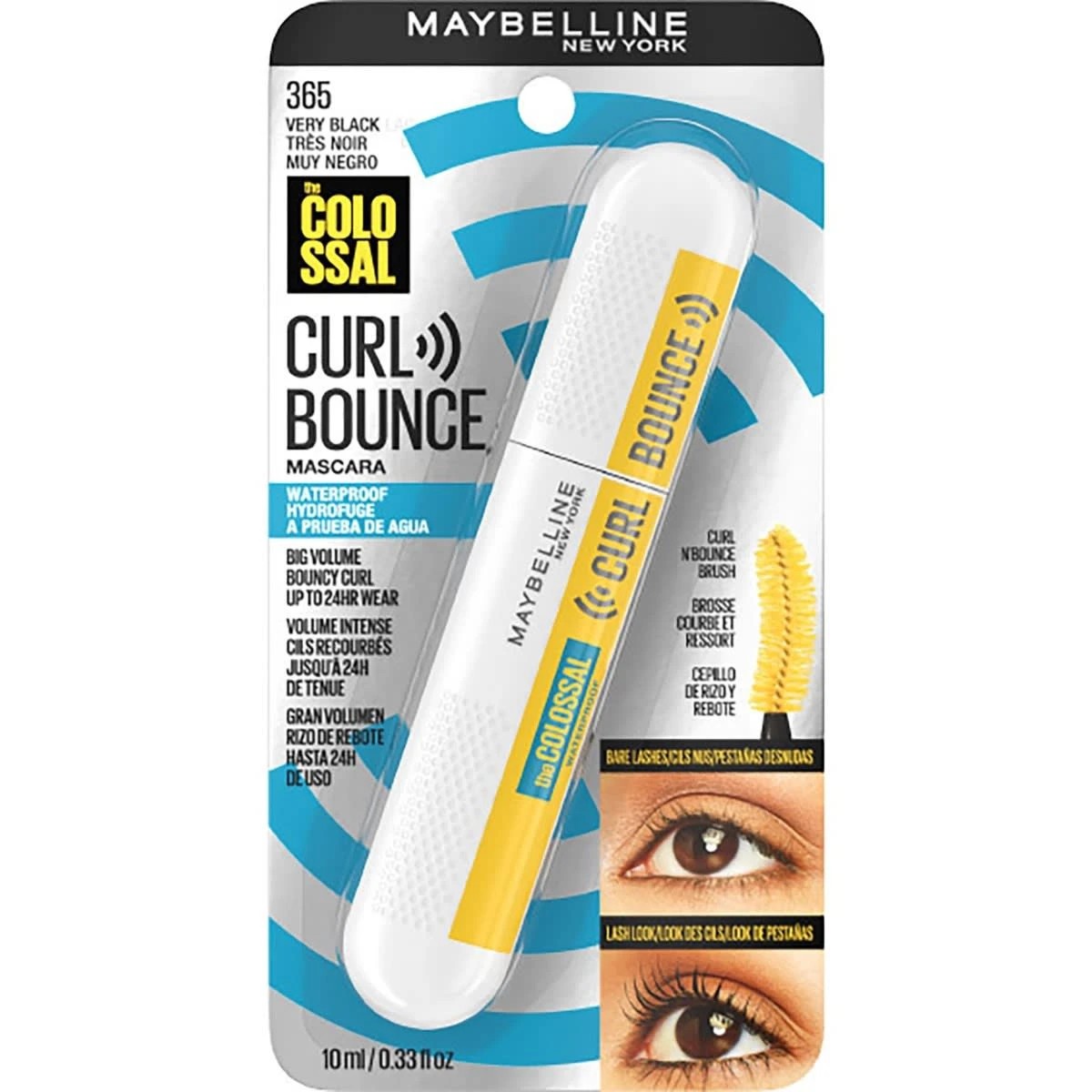 1 Maybelline New Yorl The Colossal Curl Bounce Waterproof Mascara - Very Black, 1 of 6