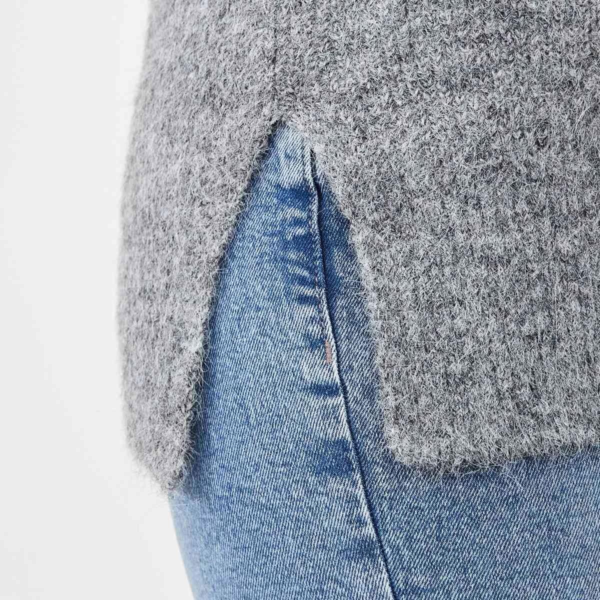 6 Fluffy Knit Polo Jumper Gry Chmrle, 6 of 6