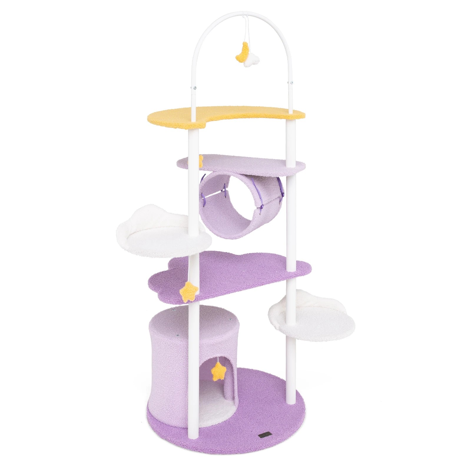 1 Costway 158cm Multi-level Cat Tree Sky-Theme Kitty Climbing Tower w/Hanging Toys, 1 of 7