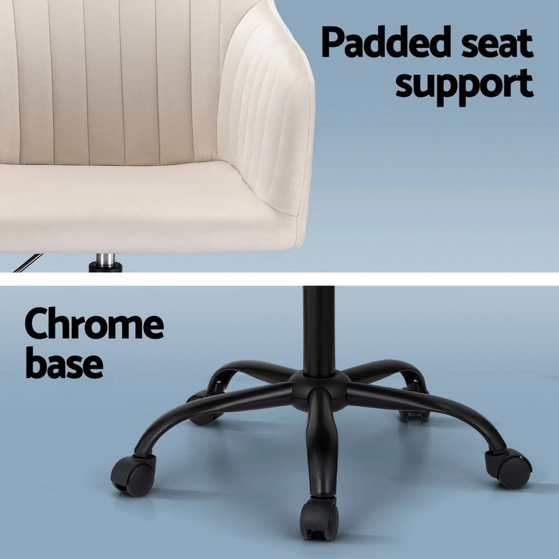 7 Artiss Office Chair Velvet Seat - White, 7 of 7