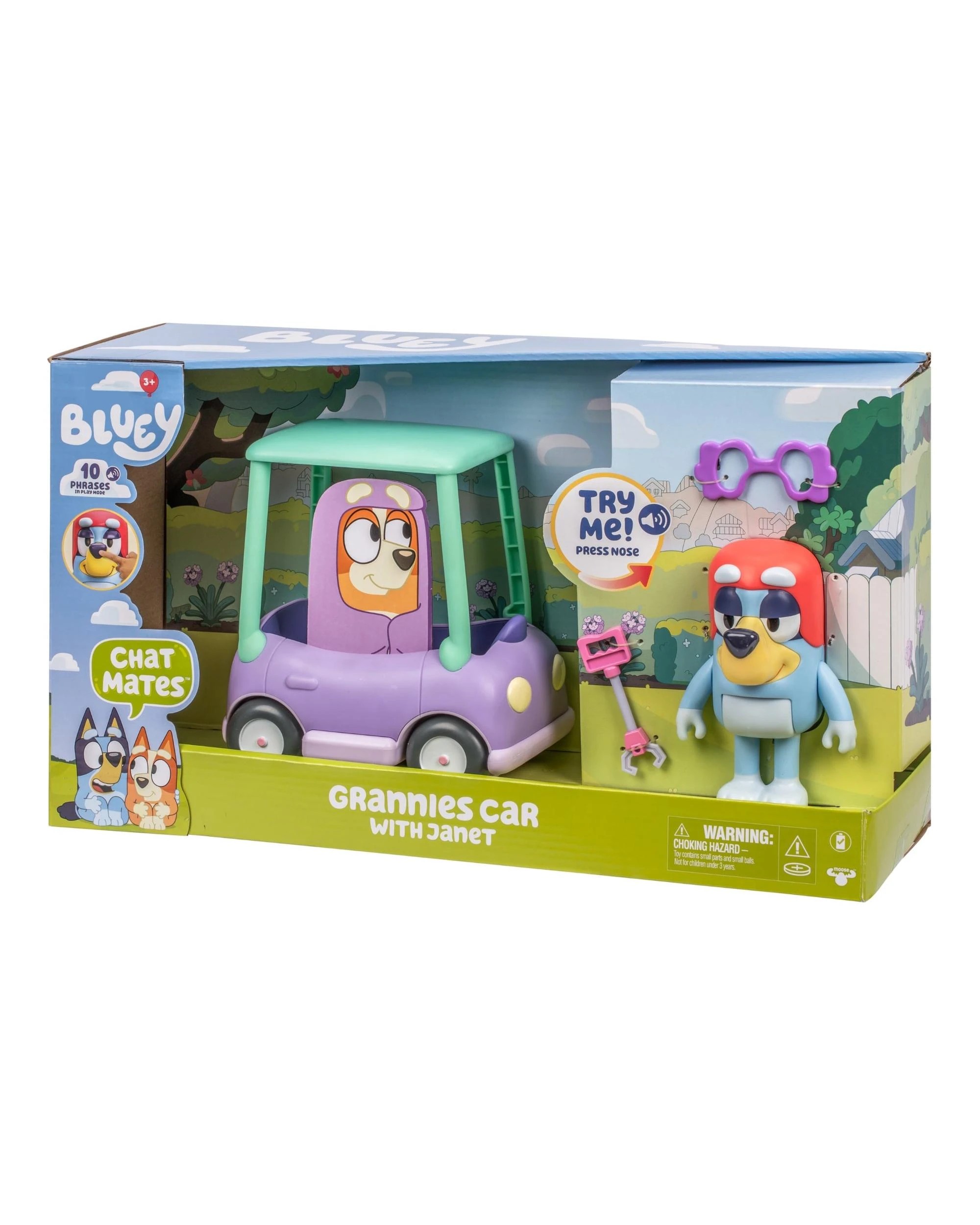 3 Bluey Chat Mates Granny Car with Janet Action Figure, 3 of 8