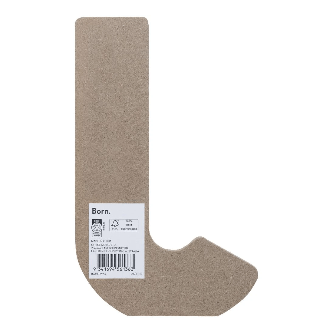 2 Born Wooden Alphabet Letter J 20cm, 2 of 3