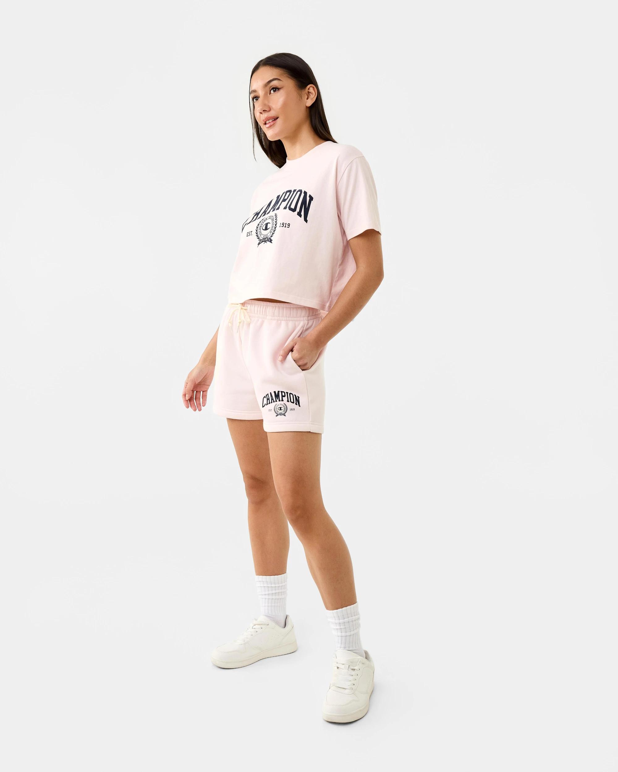 3 Champion Varsity Womens Shorts Pale Mauve, 3 of 8