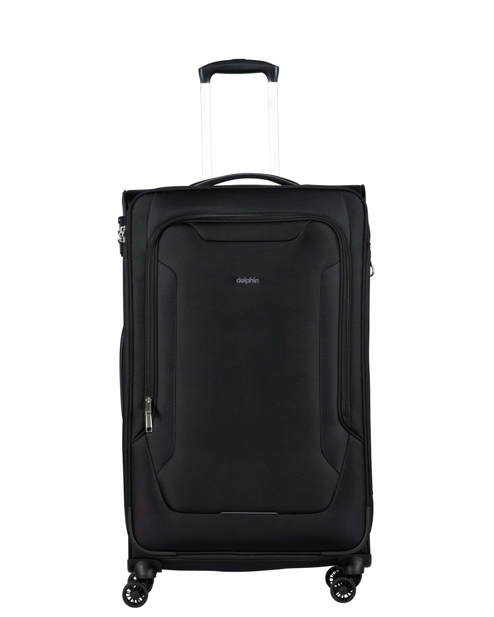 1 Delphin Caspian 2 Softside Large Spinner Suitcase - 83cm - Black, 1 of 5