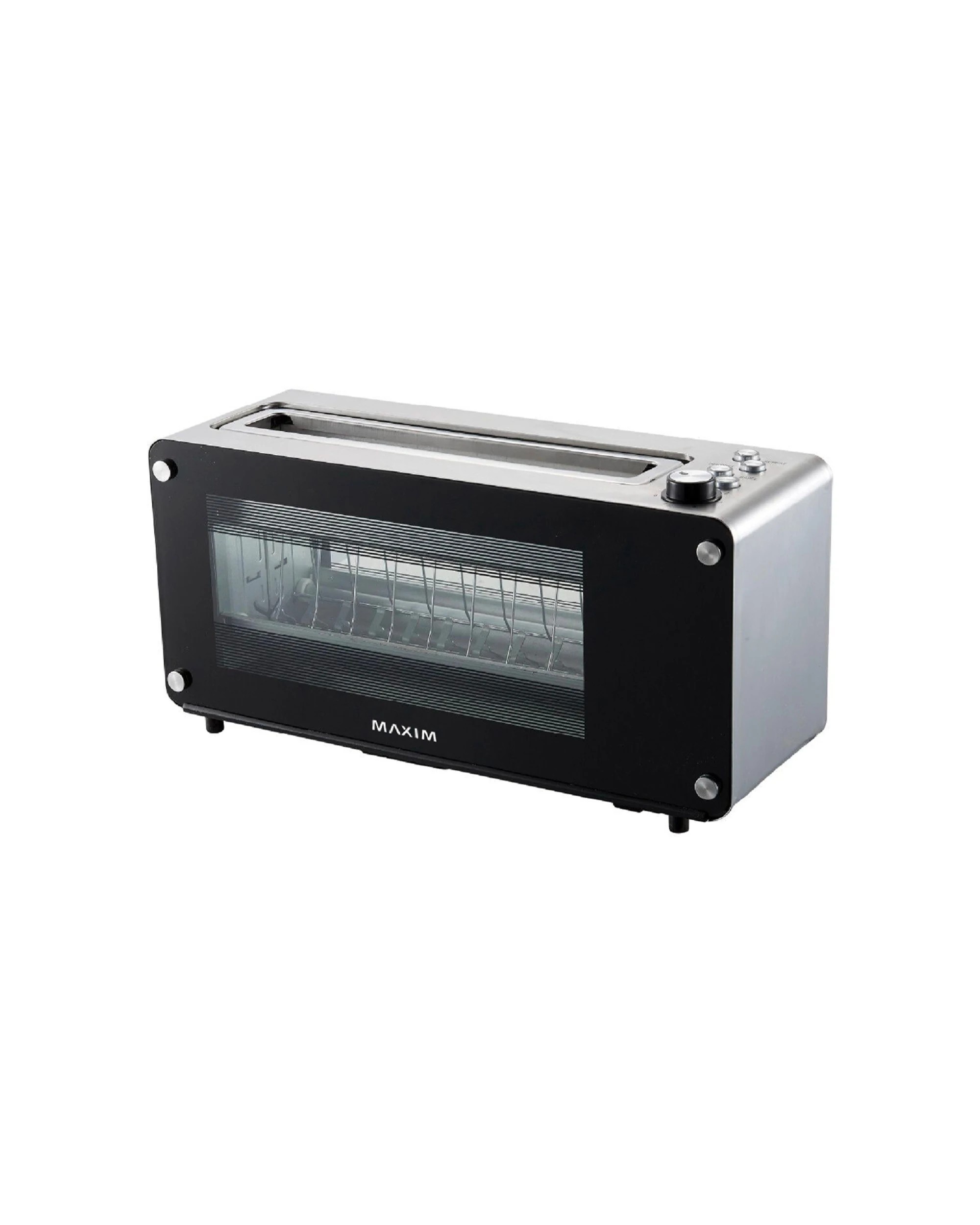2 Maxim 2 Slice Glass Toaster Stainless Steel Housing Automatic Defrost Bagel Kitchen Appliance, 2 of 2
