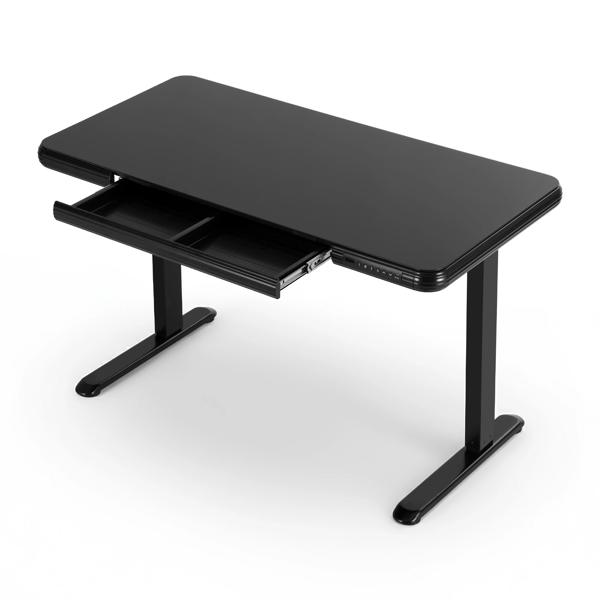 1 Artiss Electric Standing Desk Motorised Glass Top  120CM - Black, 1 of 10