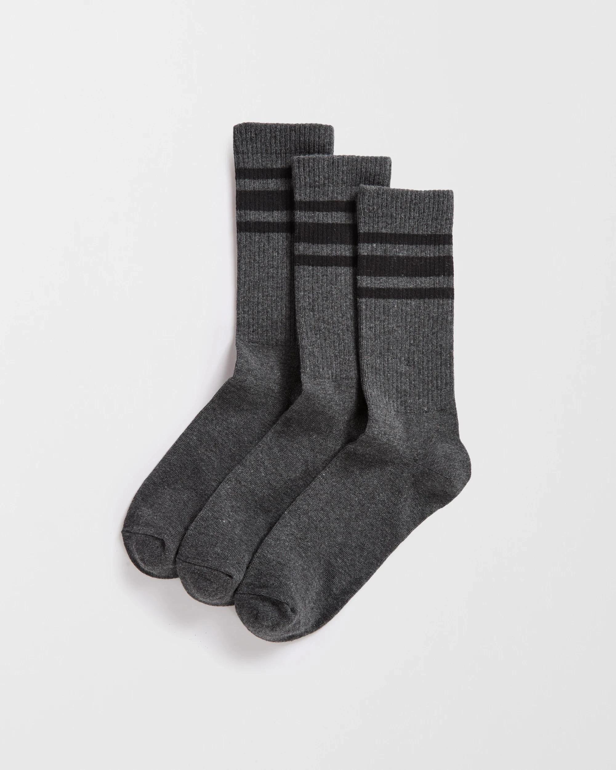 1 Maxx Australian Cotton Blend 3 Pack Casual Rib Socks CHAR MARLE, 1 of 3